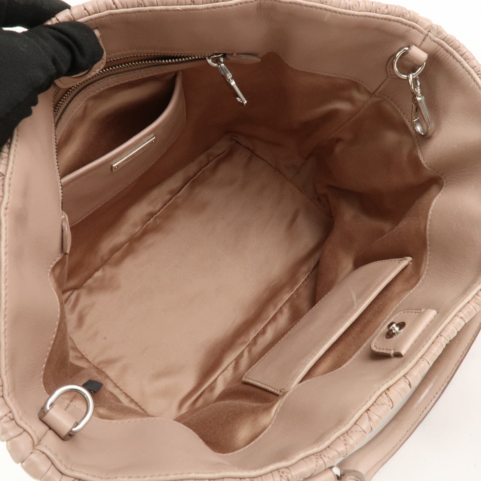 MIU MIU Matelasse Nappa Crystal Leather 2Way Shoulder Bag 5BE896