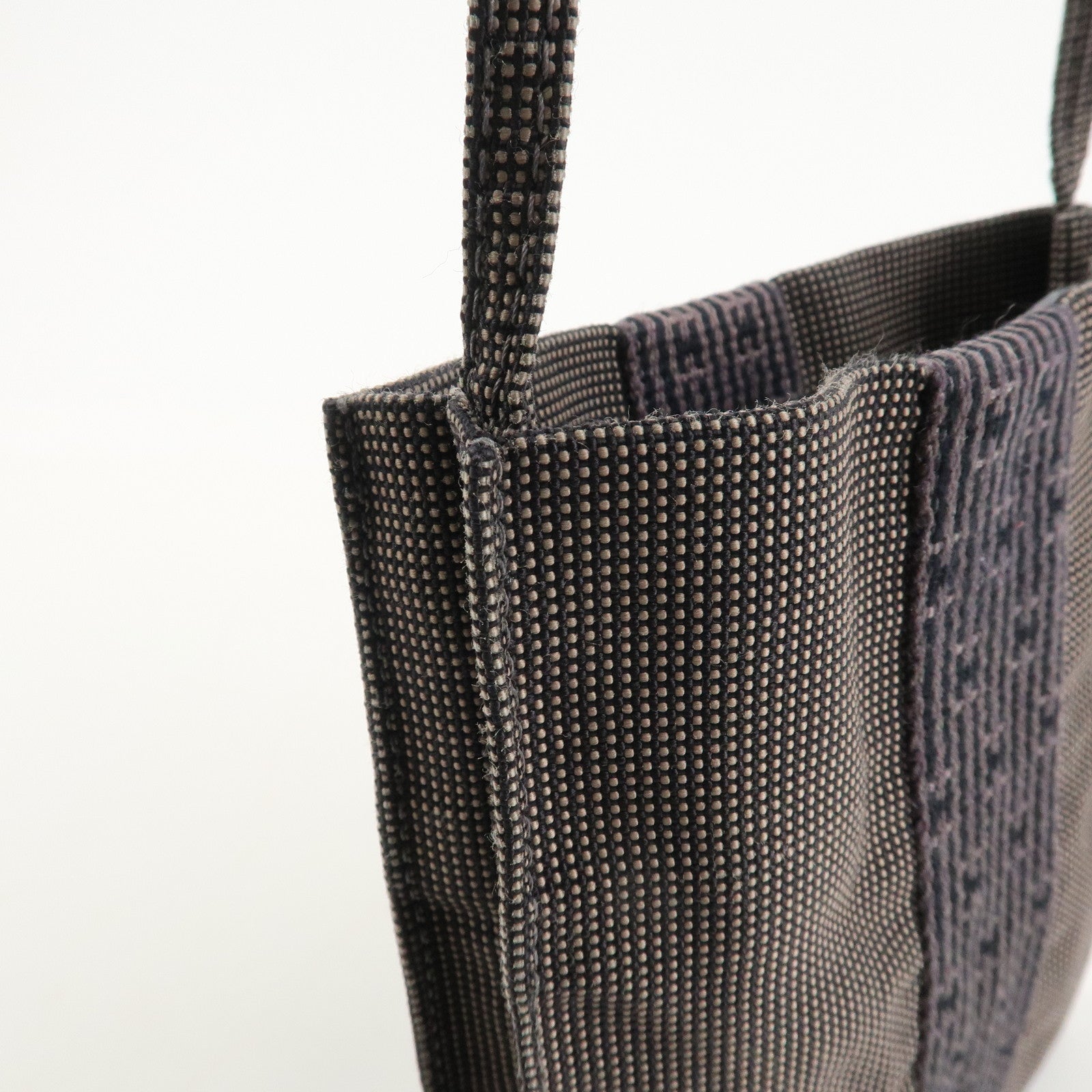 HERMES Her Line Canvas Omenito Shoulder Bag Crossbody Bag Gray Used