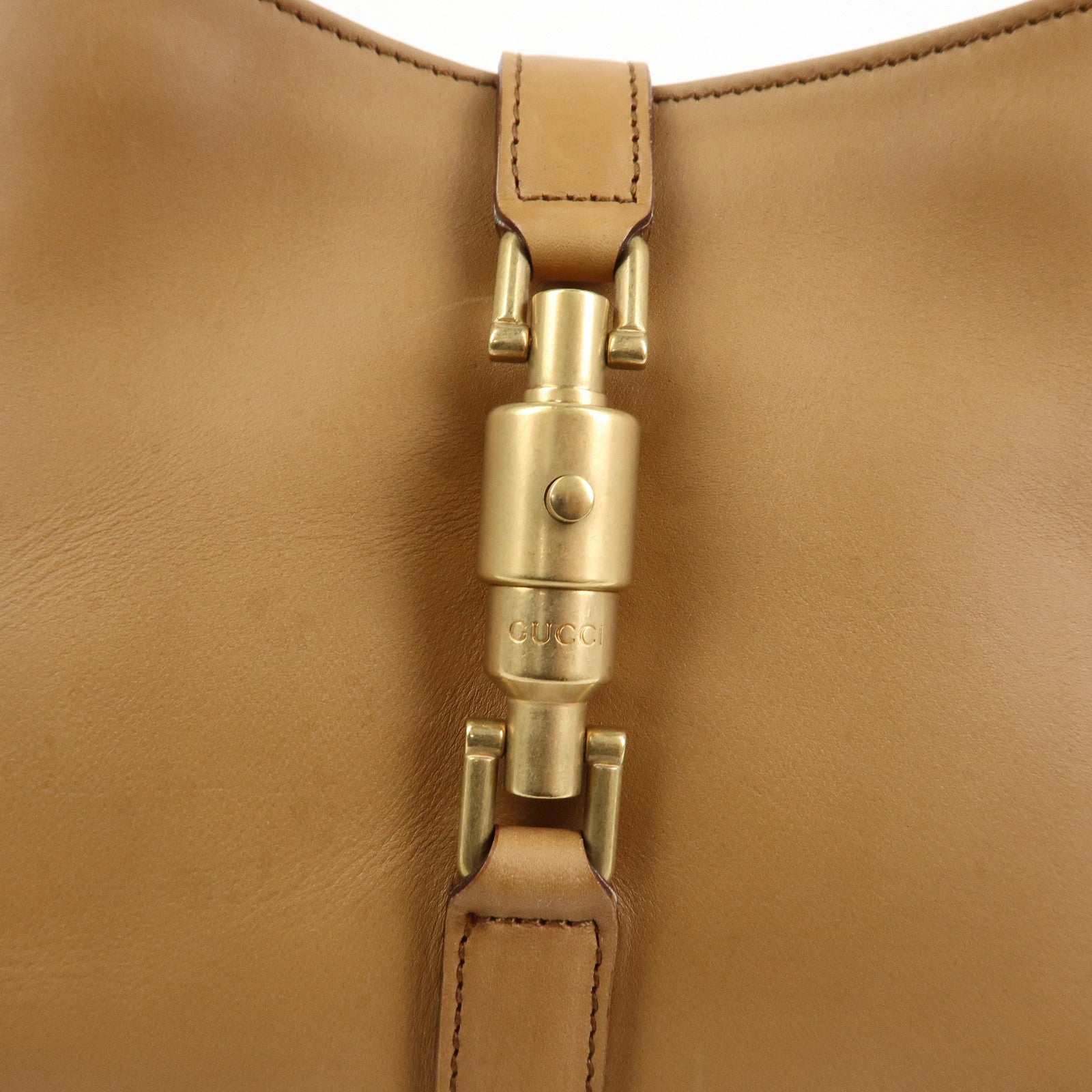 GUCCI New Jackie Leather Shoulder Bag Hand Bag Brown120885