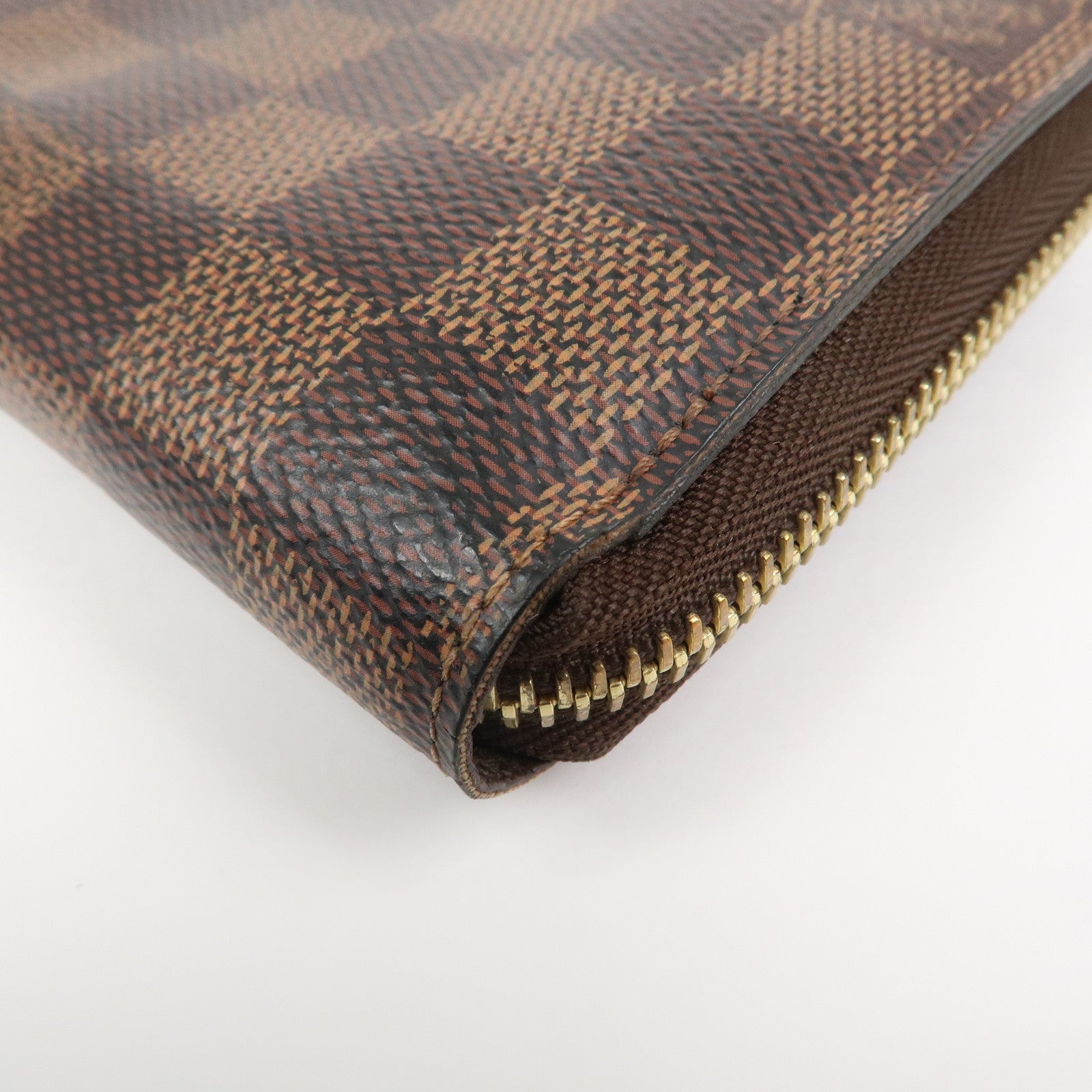 Louis Vuitton Damier Canvas Zippy Wallet Old Style Brown N60015