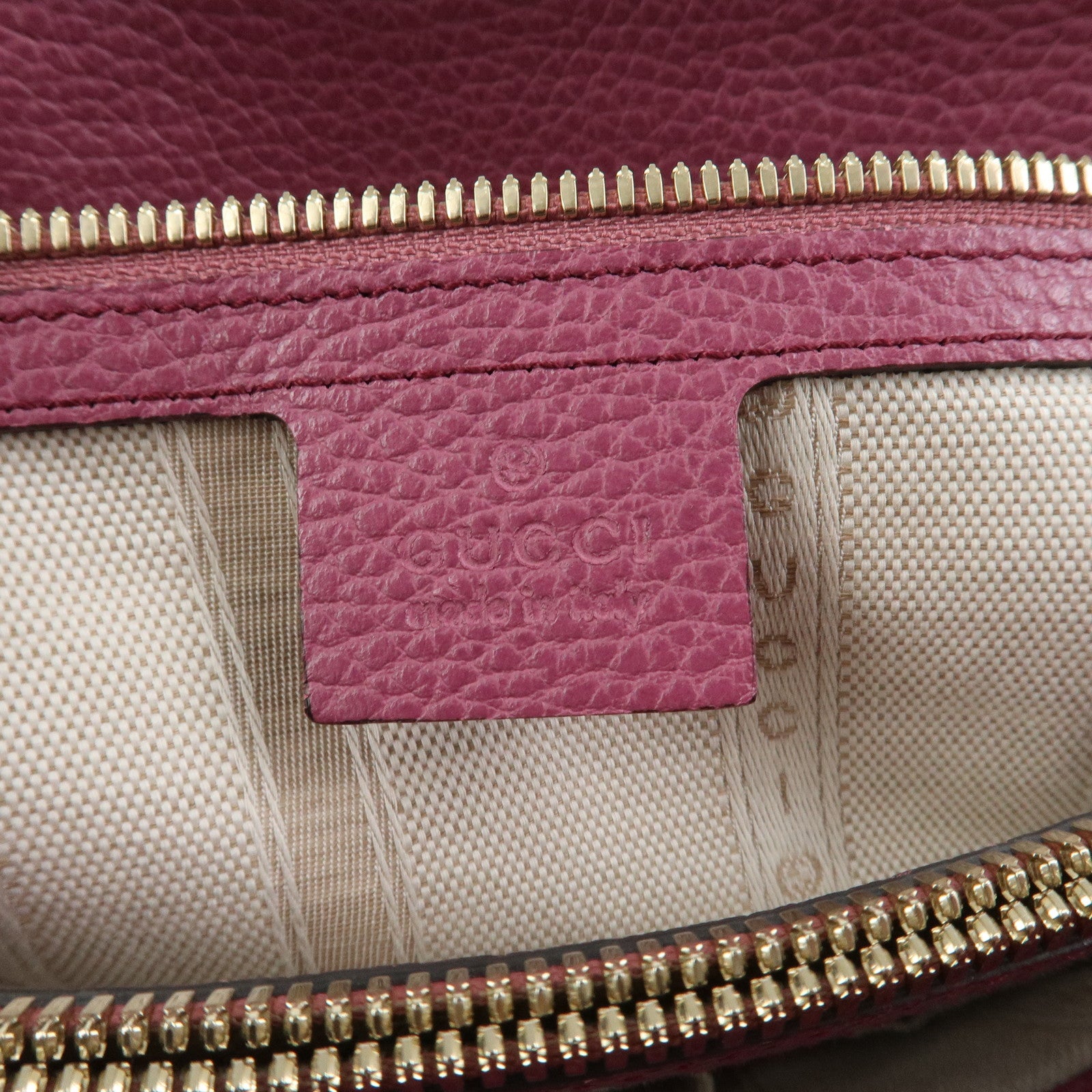 GUCCI Interlocking G Leather Tote Bag Shoulder Bag Purple 388561