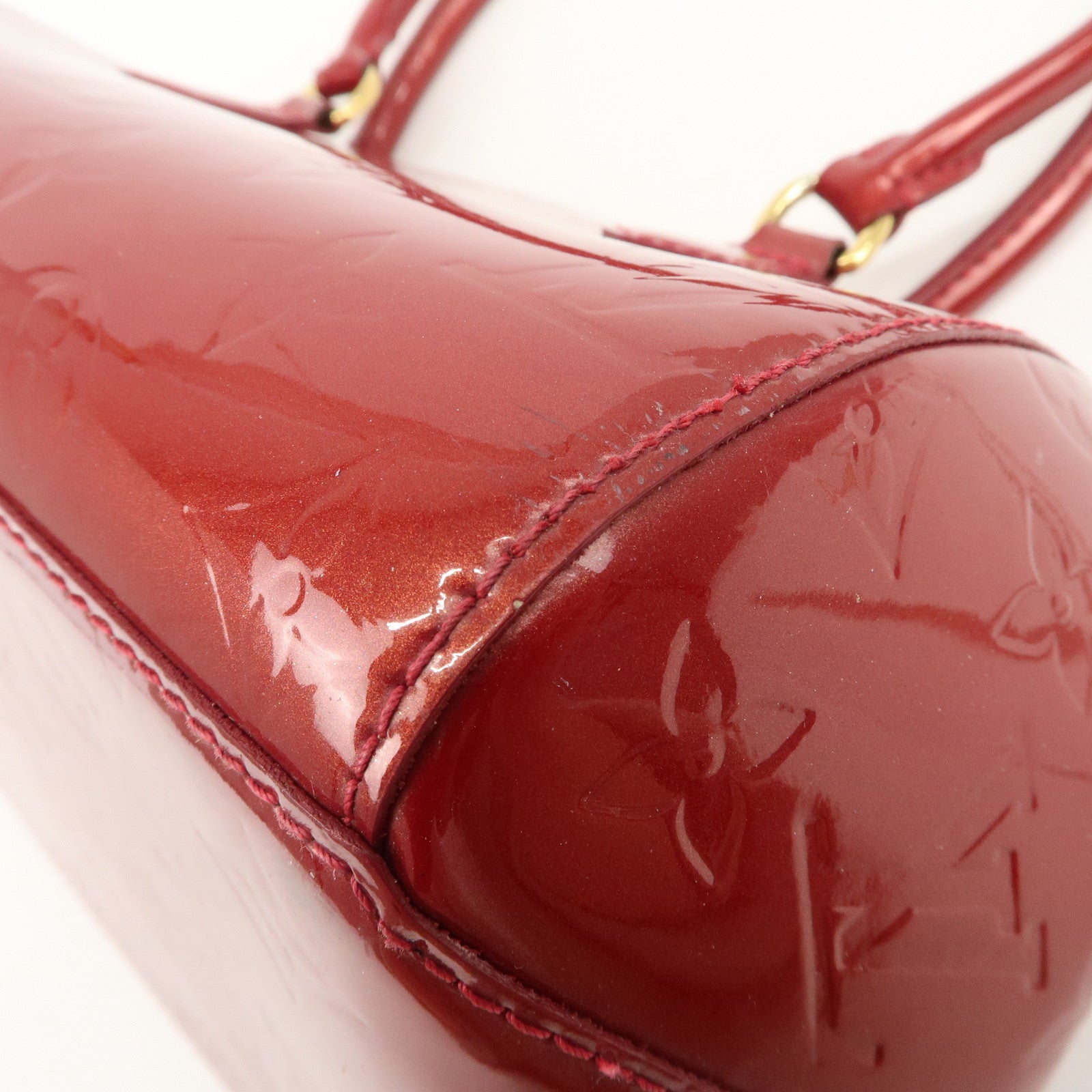 Louis Vuitton Monogram Vernis Sherwood PM Hand Bag Pomme d'Amour VI0131 Used