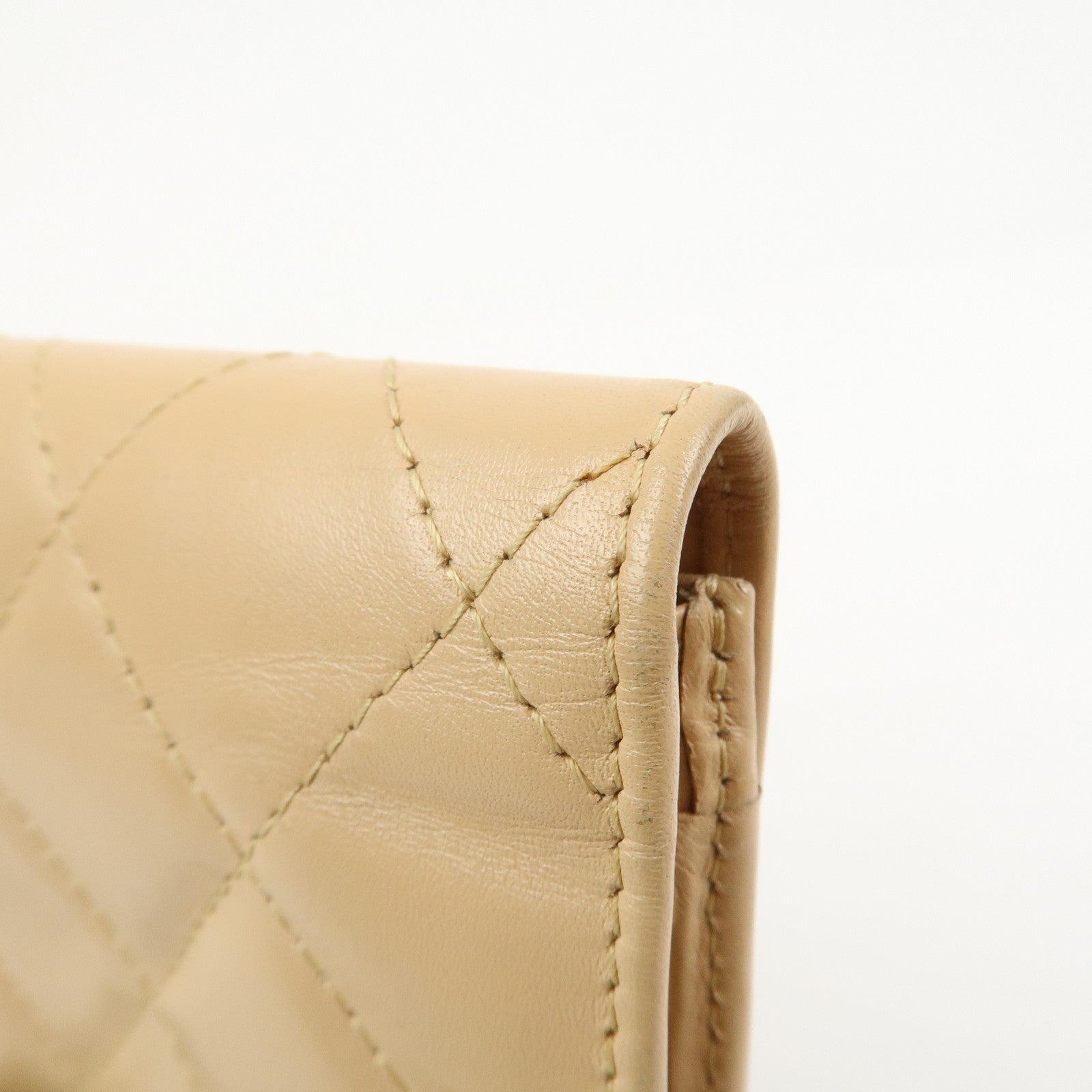 CHANEL Cambon Line Soft Calf Patent Leather Bi-fold Wallet A26722