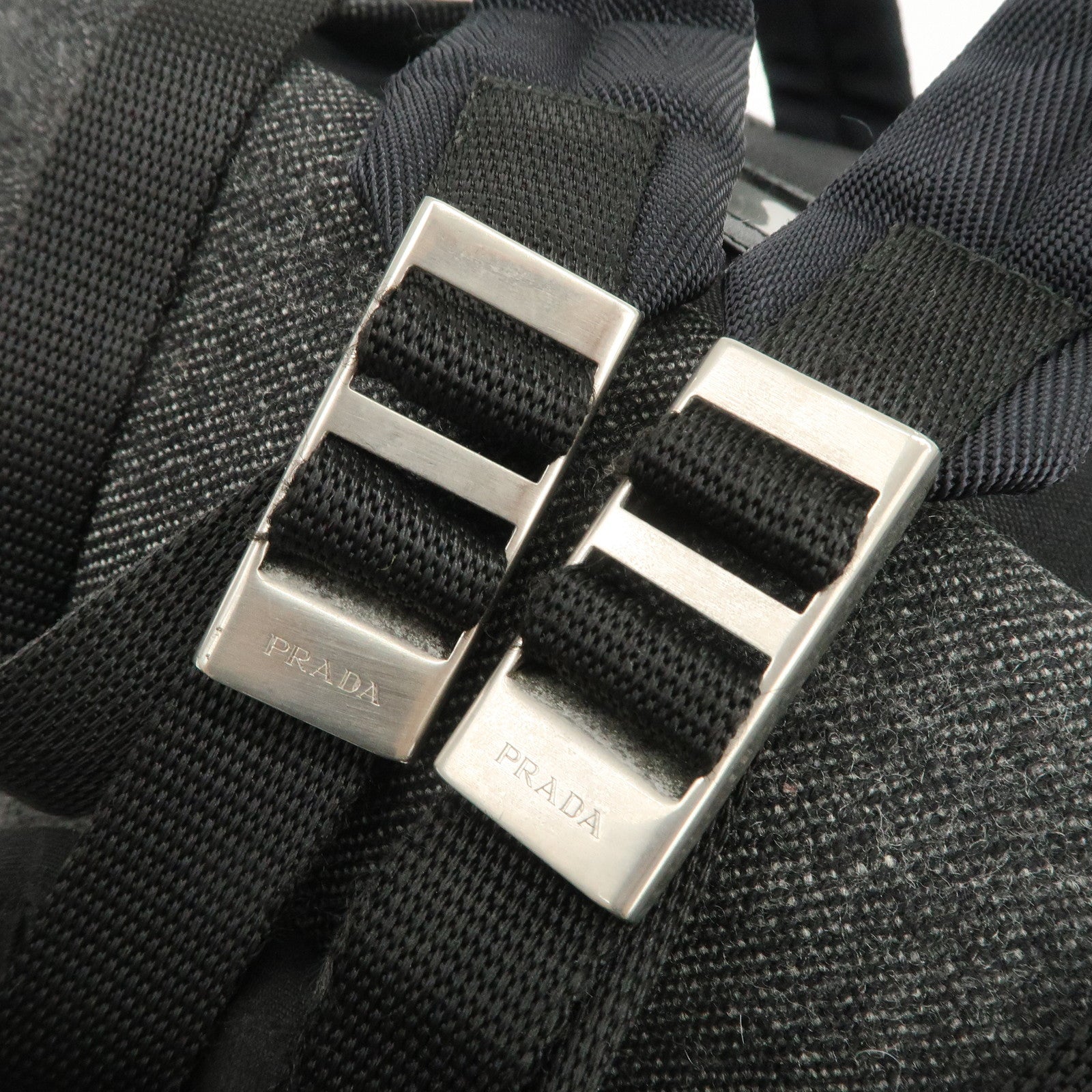 PRADA Triangle Logo Wool Mini Backpack Racksuck Gray V203