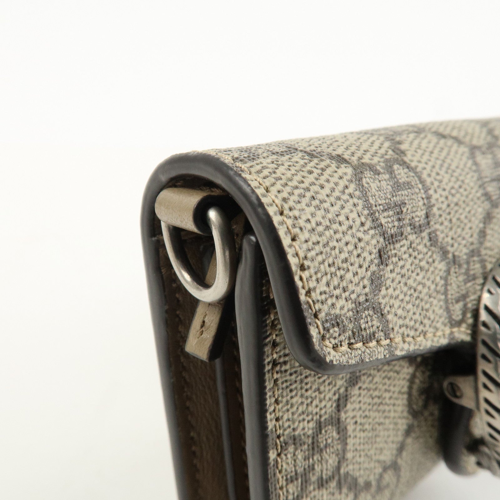 GUCCI Dionysus GG Supreme Mini Wallet Coin Case Beige 696804 Used