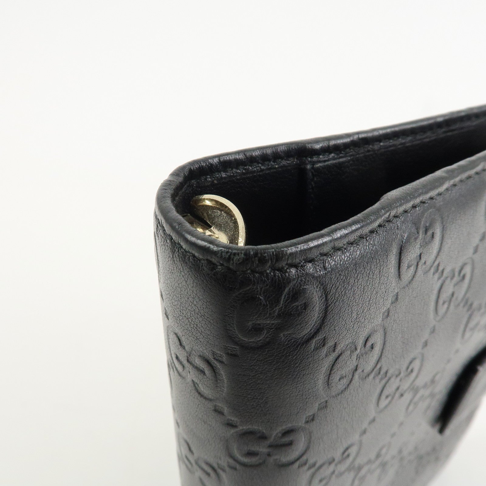 GUCCI Guccissima Leather Agenda Planner Cover Black 115241 Used