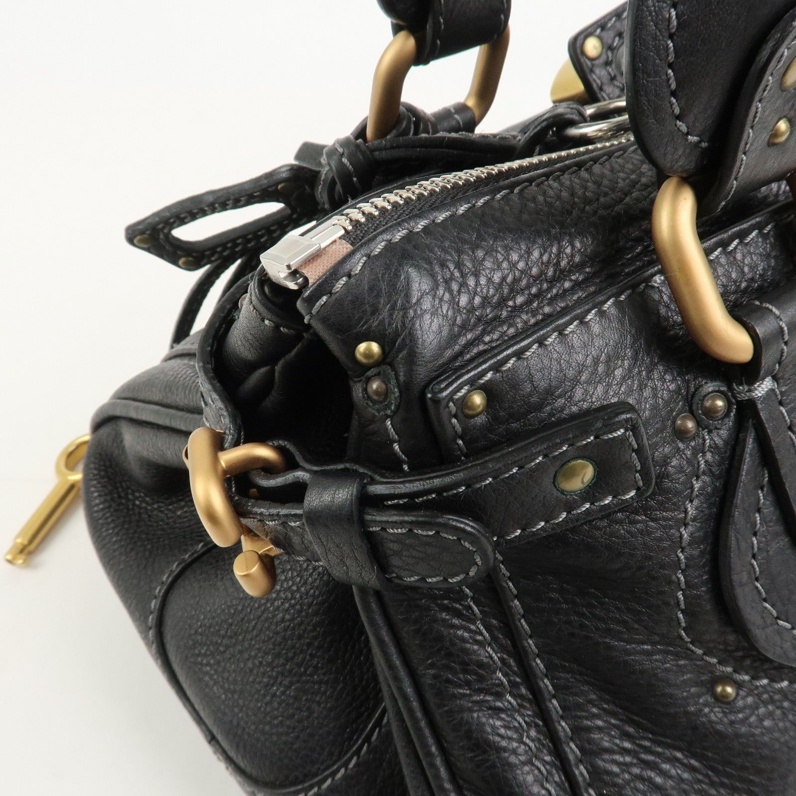 Chloe Paddington Medium Leather Shoulder Bag Hand Bag Black