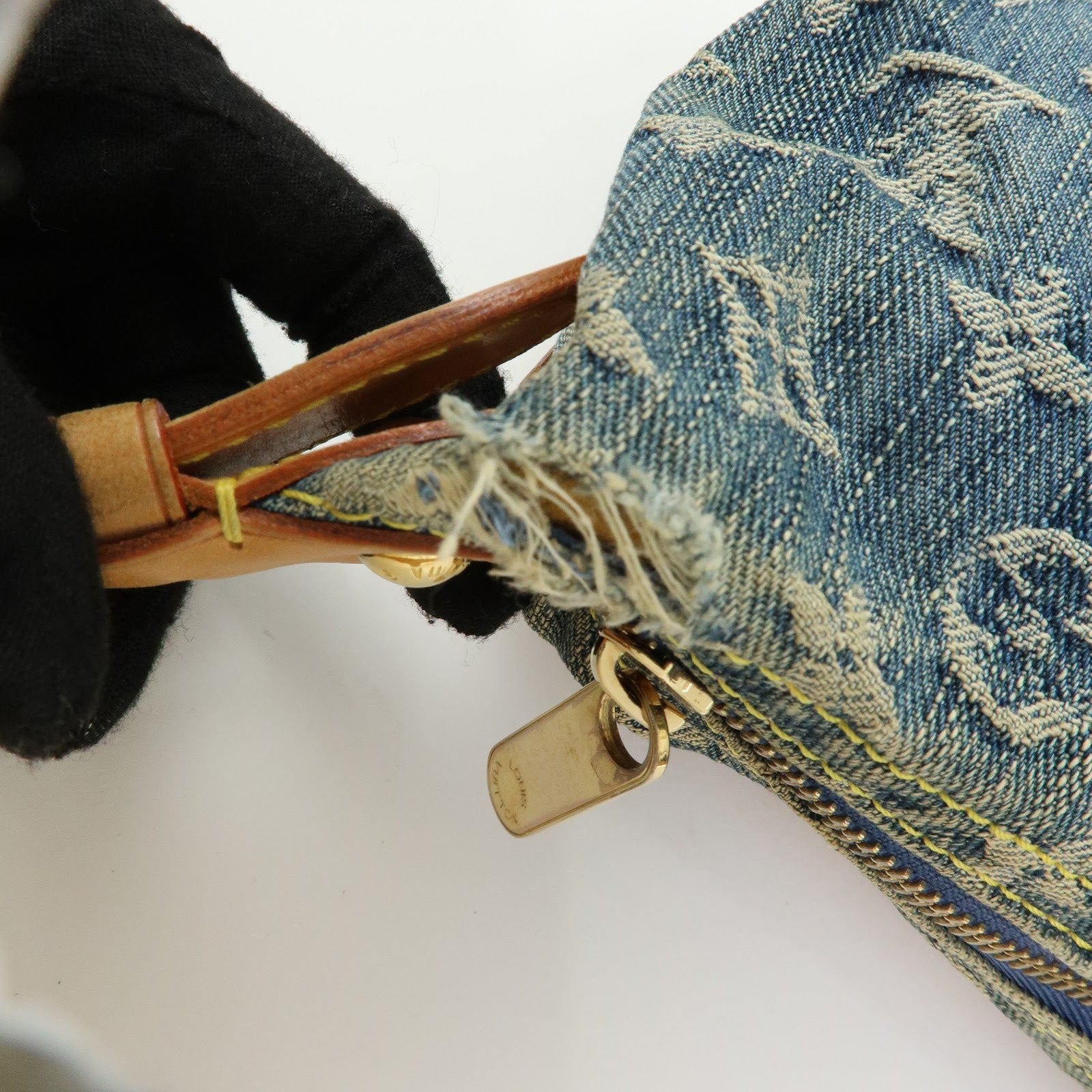 Louis Vuitton Monogram Denim Baggy PM 2Way Bag Shoulder Bag M95049