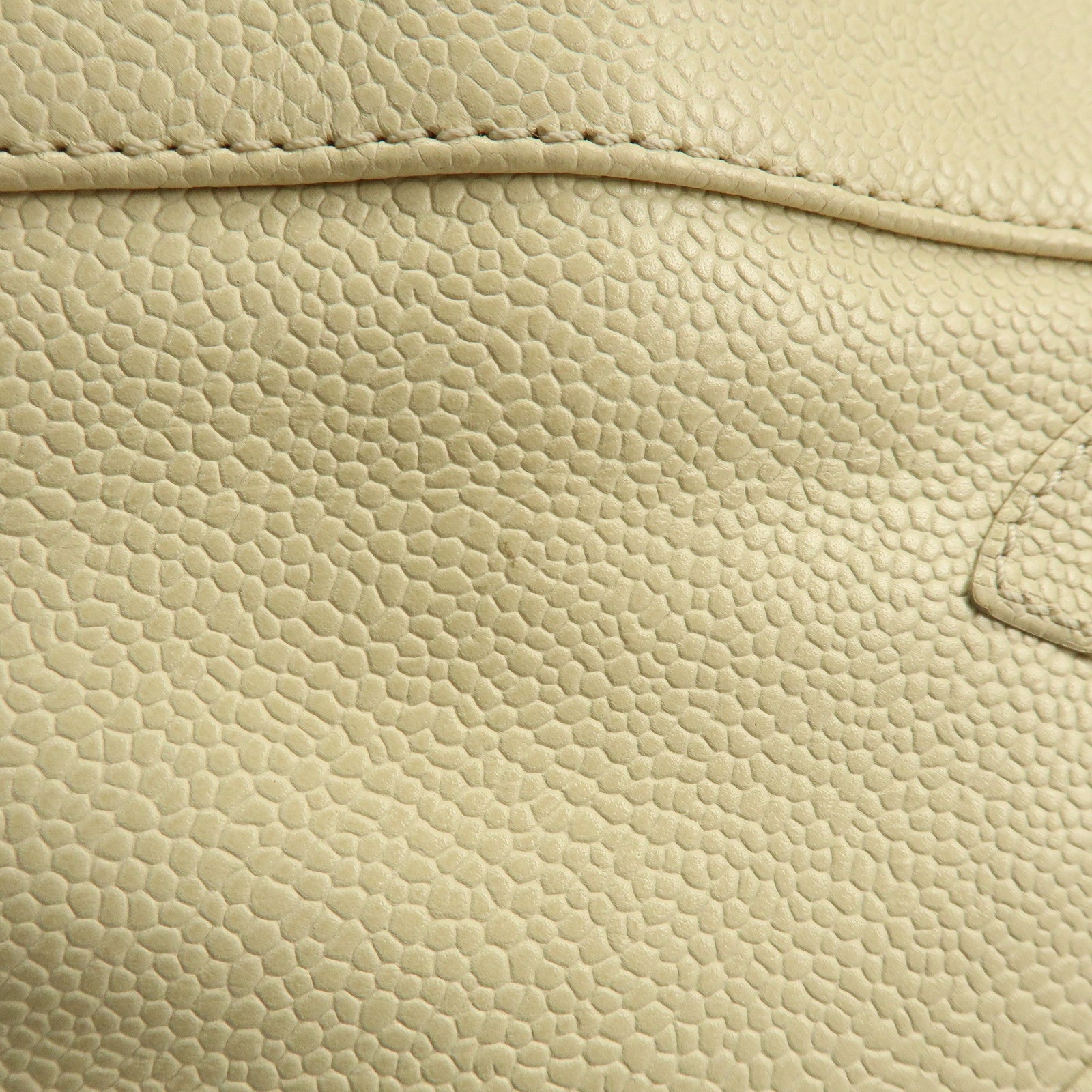 CHANEL COCO Mark Caviarskin Tote Bag Shoulder Bag Ivory