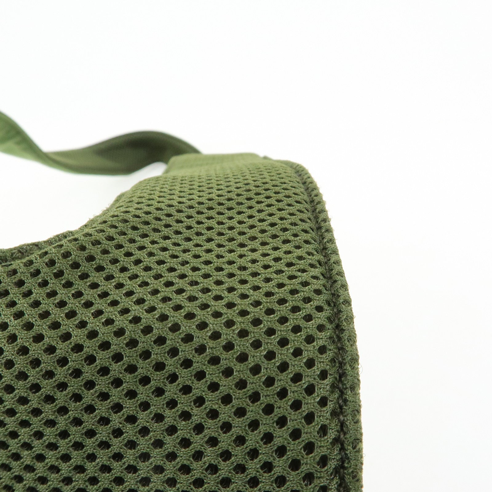 MIU MIU 90's Archive Chest Ring Mesh Nylon Shoulder Bag Khaki