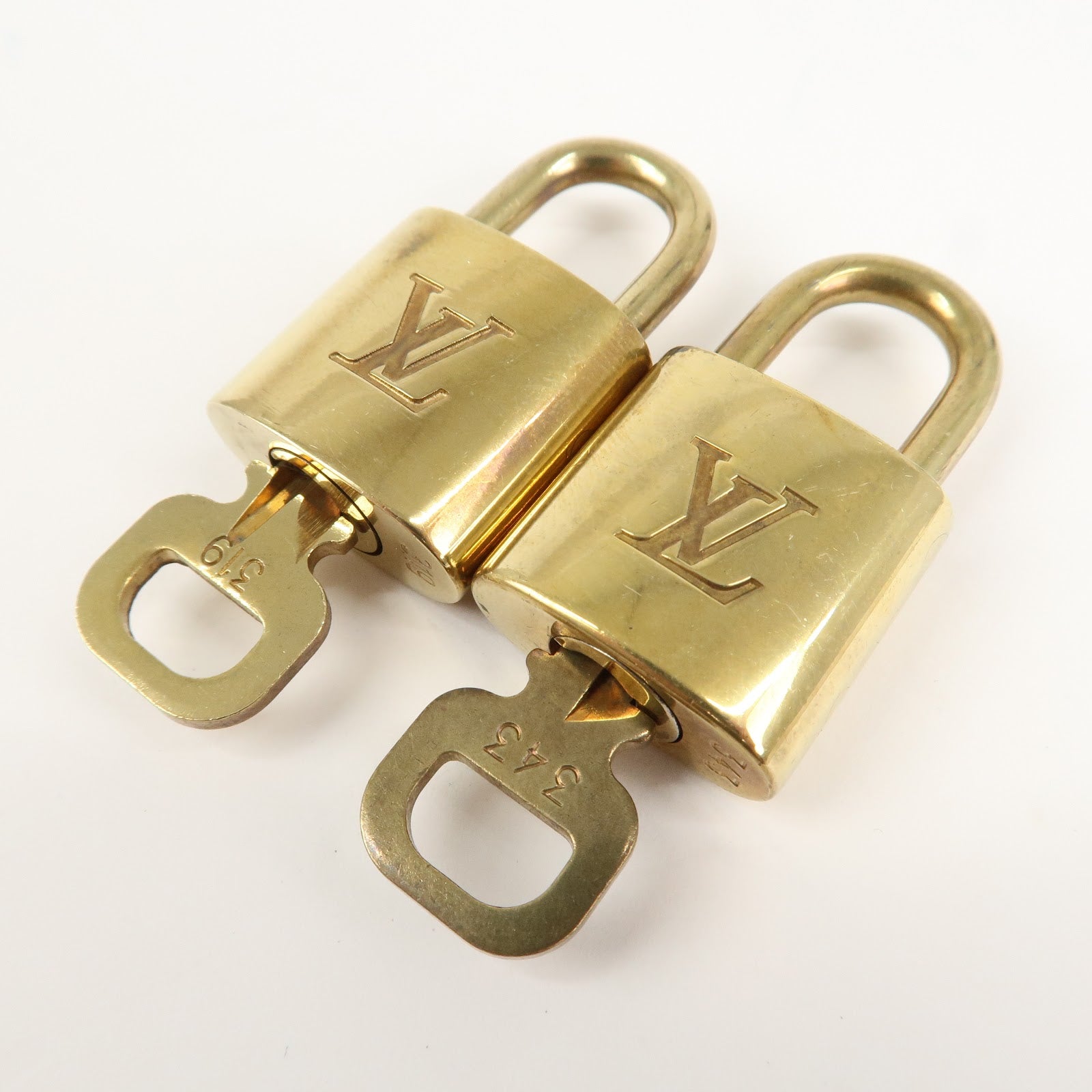 Louis Vuitton Set of 10 Lock & Key Cadena Key Lock Metal Gold Used
