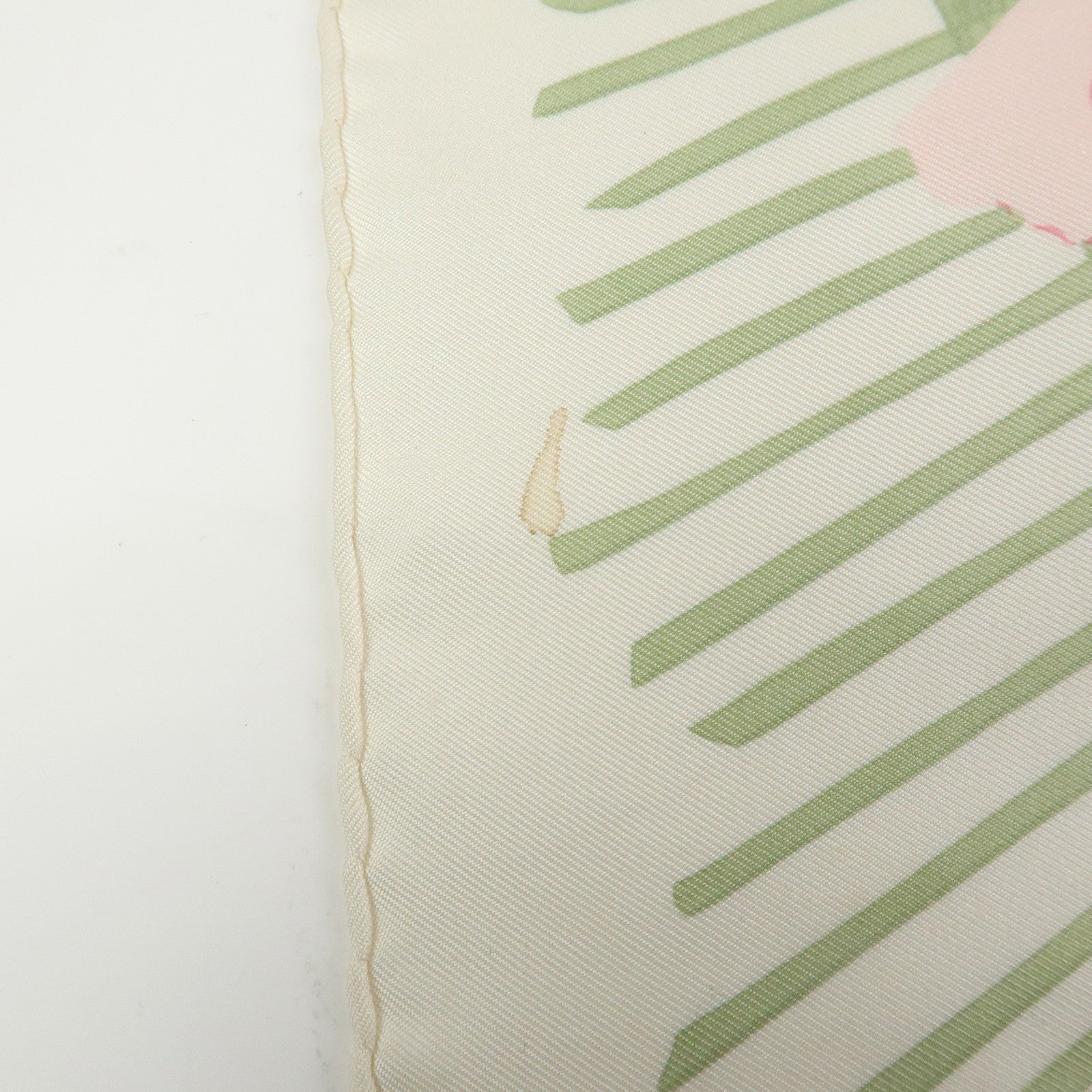 HERMES Carre 90 Silk 100% Scarf Les Pivoines Pink Light Green