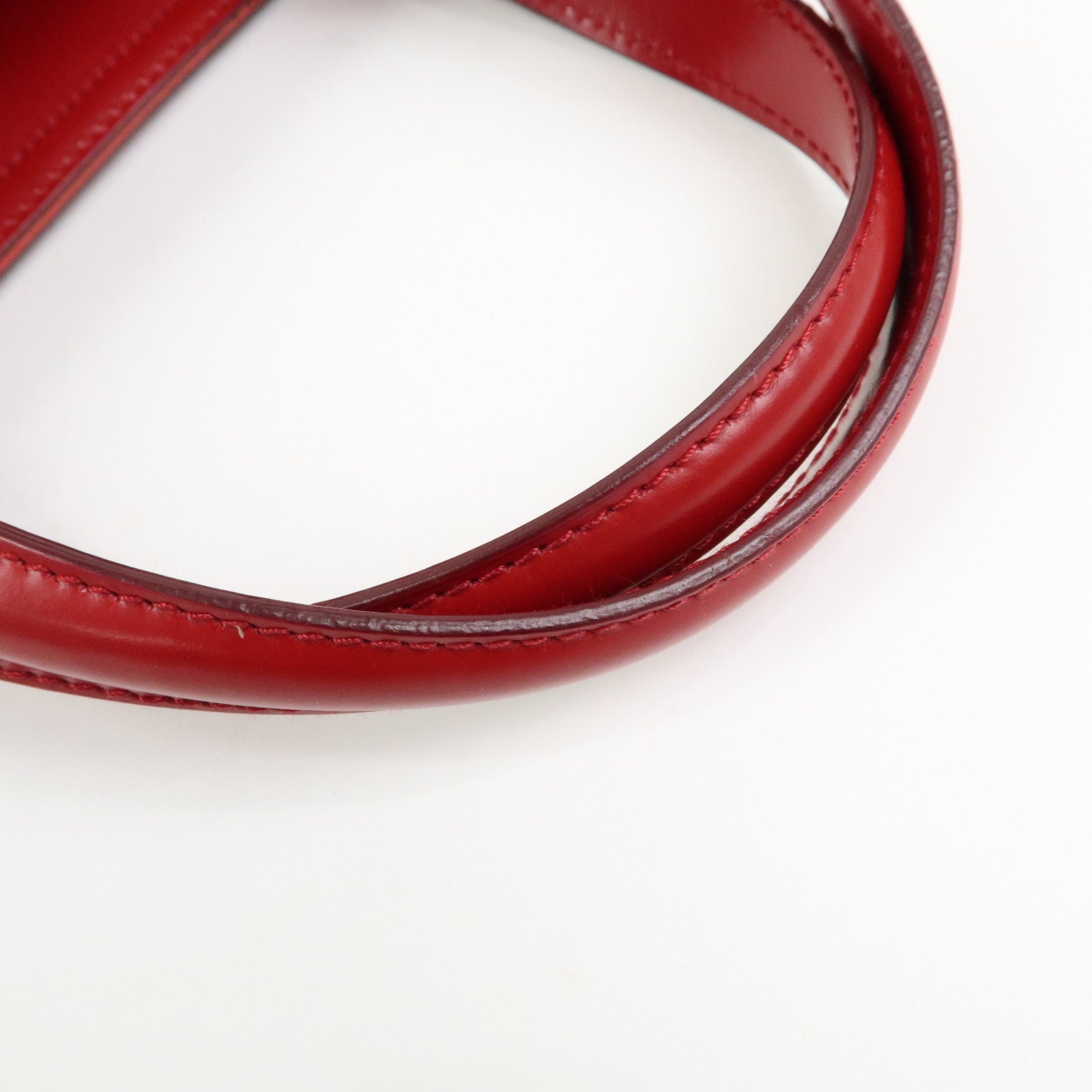 Ferragamo Gancini Side Belt Leather Hand Bag Tote Bag Red