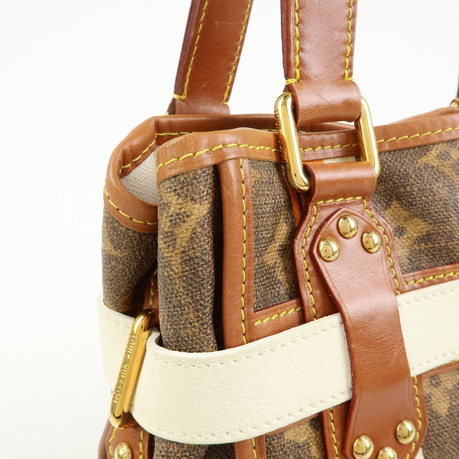 Louis Vuitton Monogram Tisse Sac Rayures PM Tote Hand Bag M56386