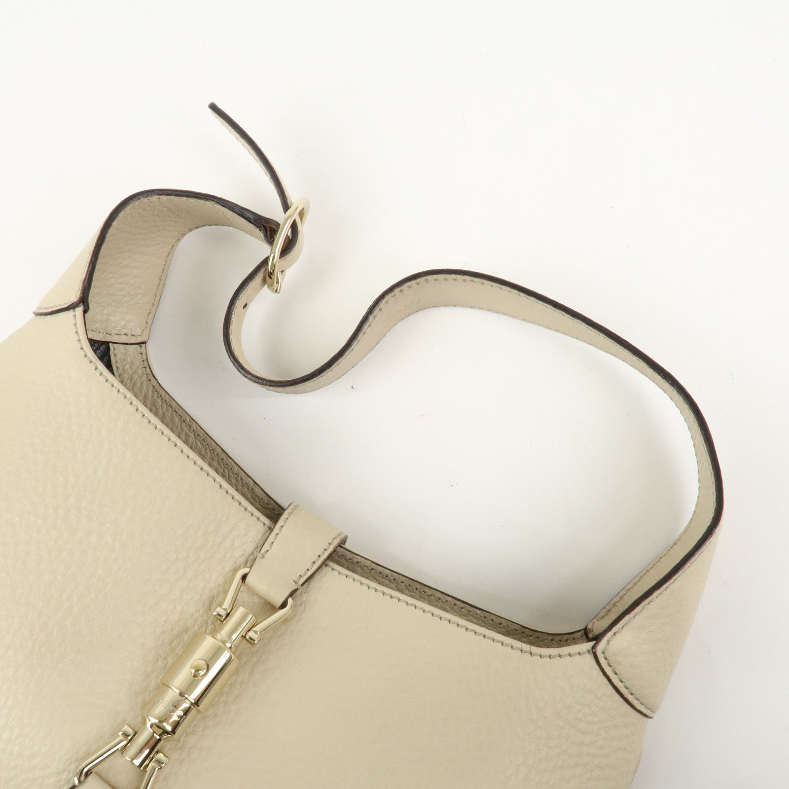GUCCI New Jackie Leather Shoulder Bag Hand Bag Ivory 137335