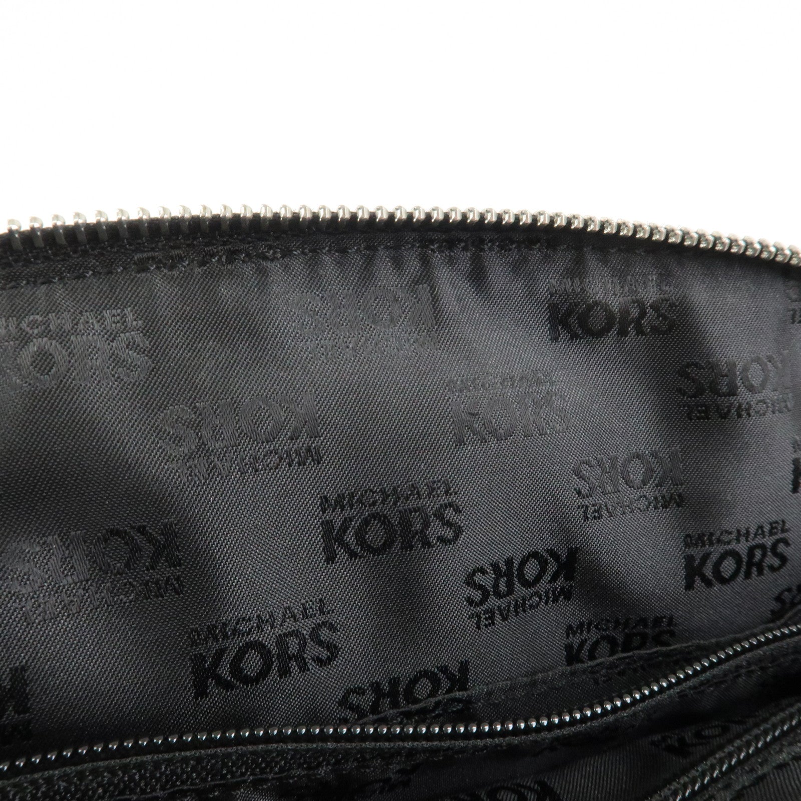 MICHAEL KORS Leather 2 Way Shoulder Bag Hand Bag Black Silver