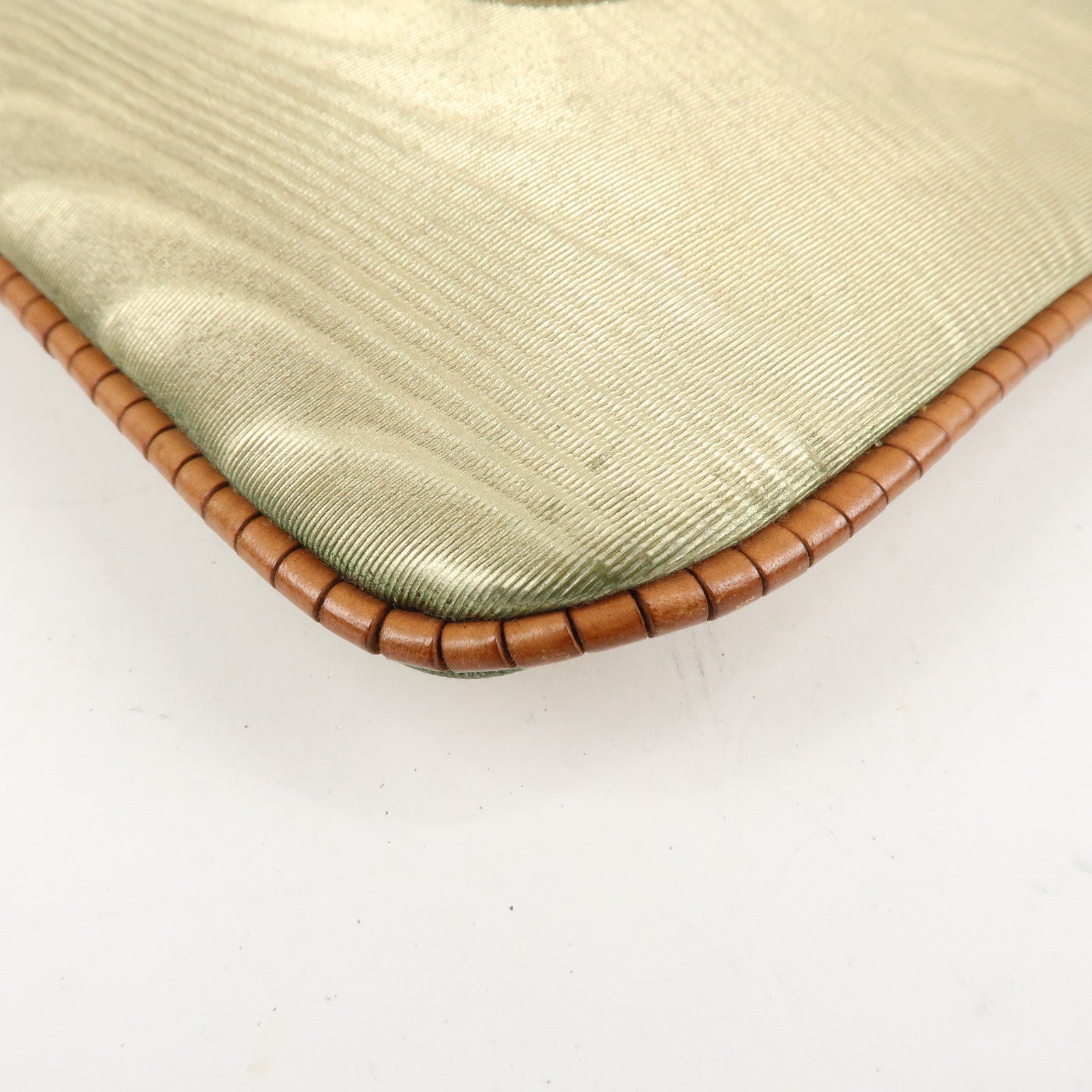 LOEWE Anagram Leather Canvas Shoulder Bag Crossbody Bag Beige Brown Used