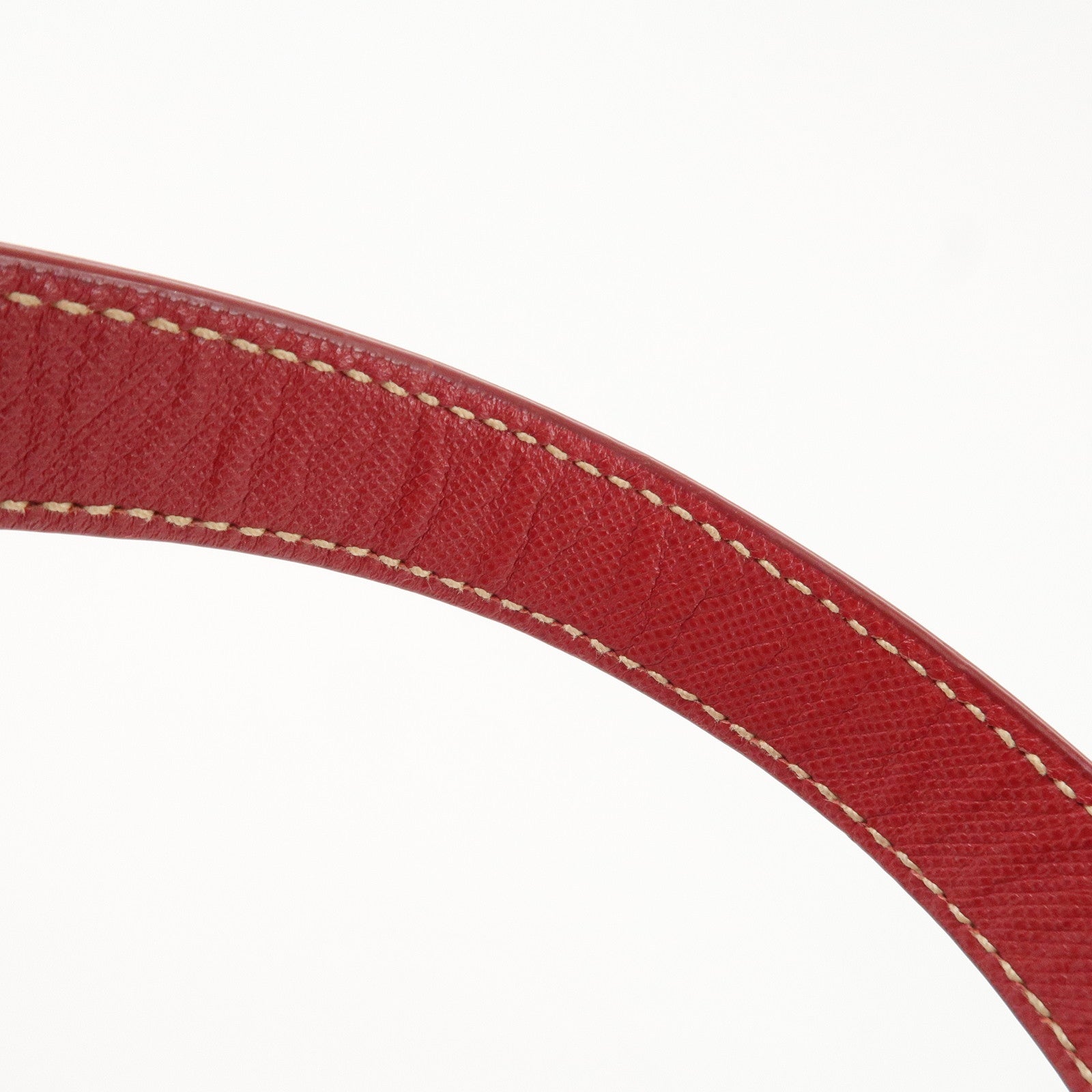 PRADA Triangle Logo Nylon Leather 2Way Shoulder Bag Hand Bag Red Used