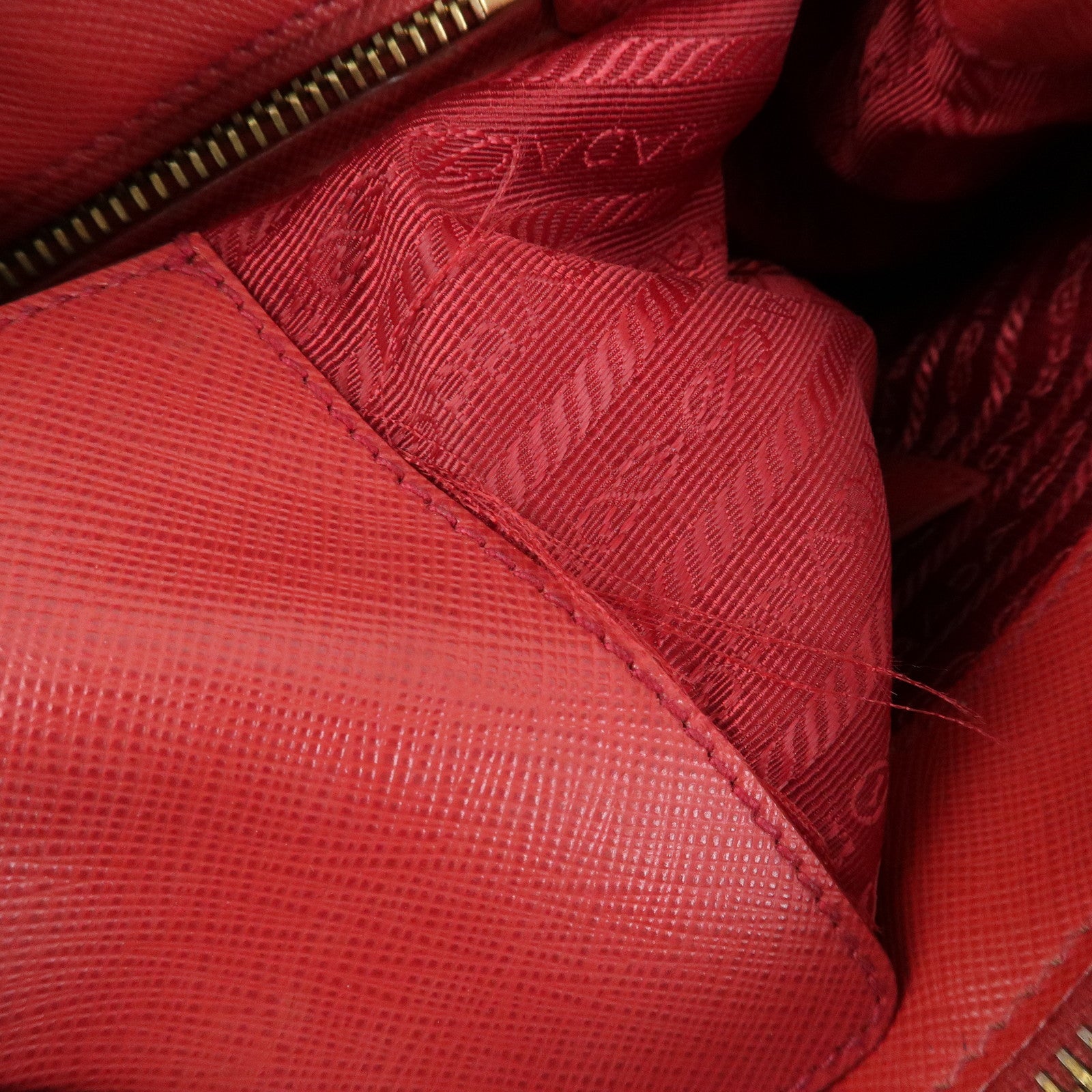 PRADA Triangle Logo Galleria Saffiano Leather 2Way Bag Red BN2274