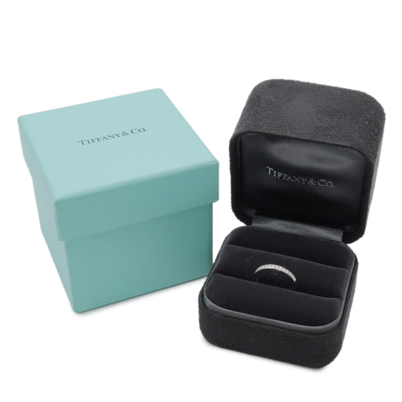 Tiffany & Co Half Circle Channel Setting Diamond Ring Platinum US4