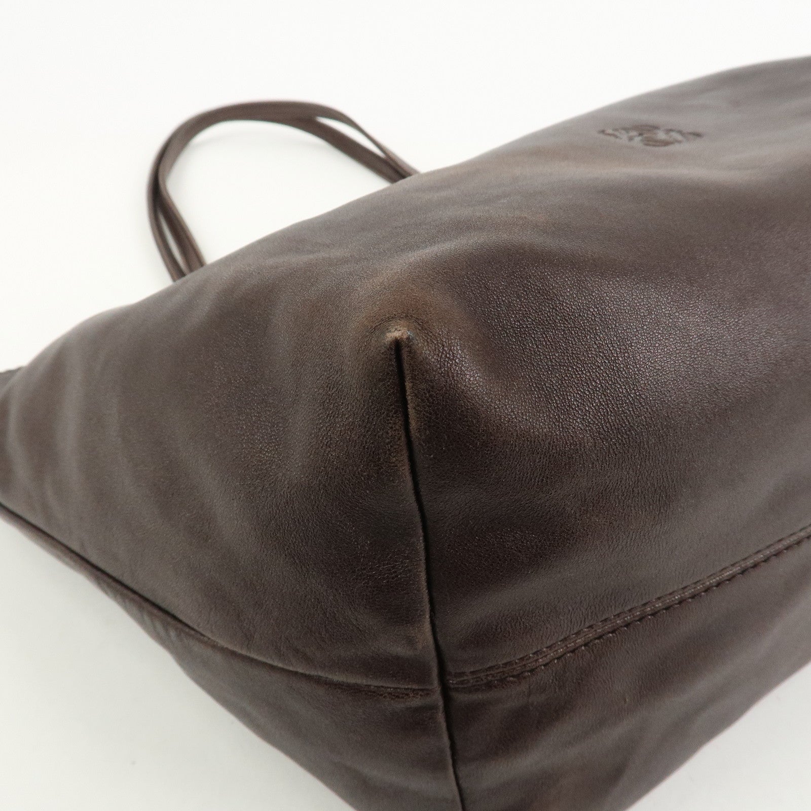 LOEWE Anagram Nappa Leather Aura Tote Bag Shoulder Bag Brown