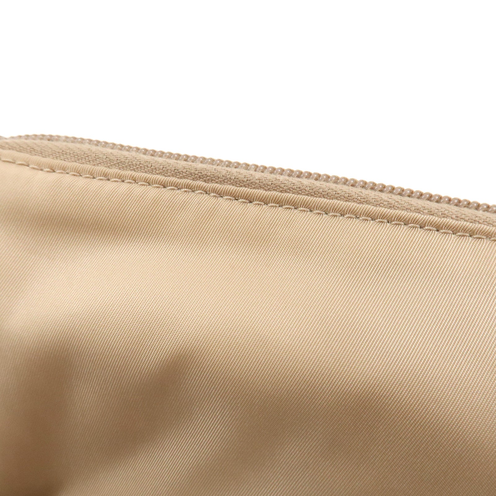 PRADA Triangle Logo TESSUTO Hand Bag Pouch Beige 1NH545