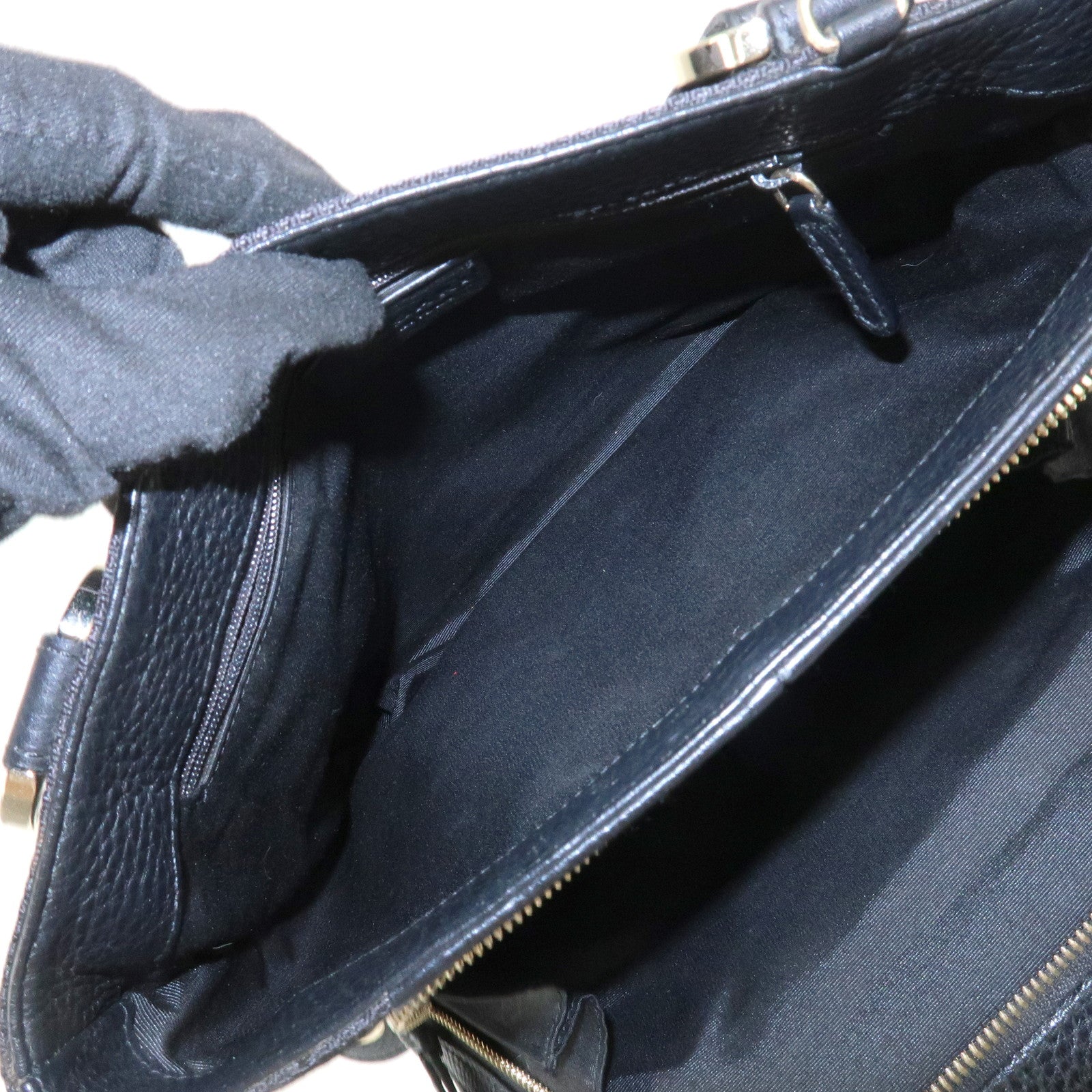 BVLGARI Logo Mania Canvas Leather 2Way Bag Shoulder Bag Black