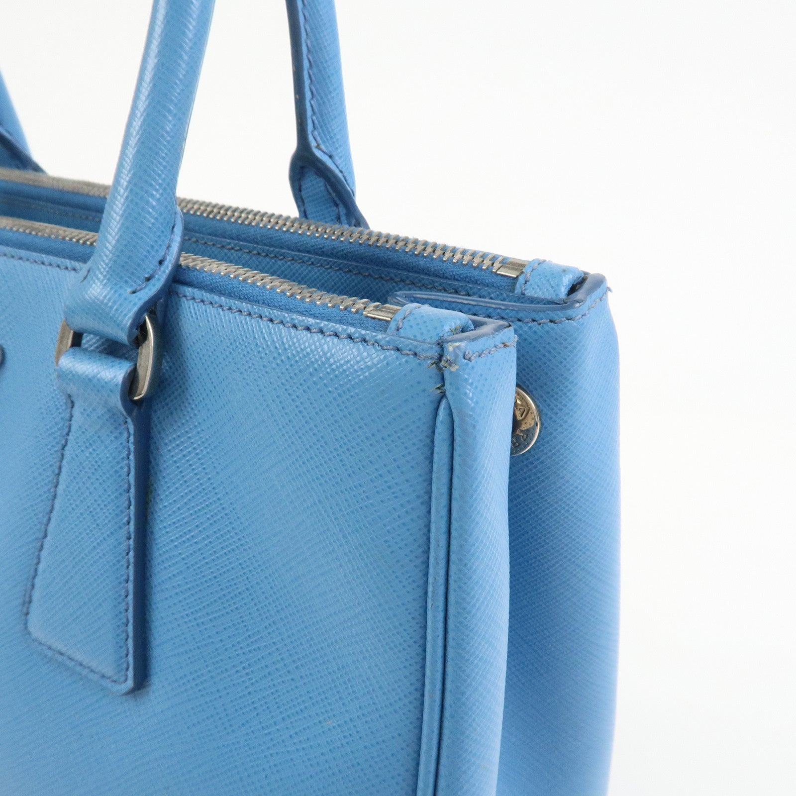 PRADA Traingle Logo Galleria 2Way Shoulder Bag Hand Bag 1BA863