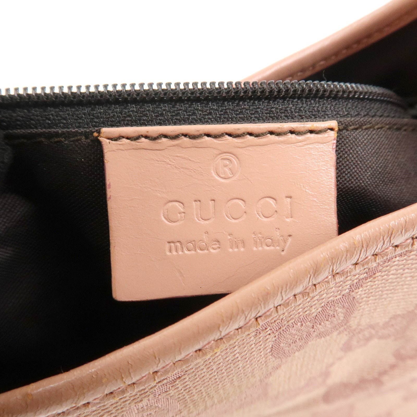 GUCCI Jackie Canvas Leather Shoulder Hand Bag Pink 001.3735