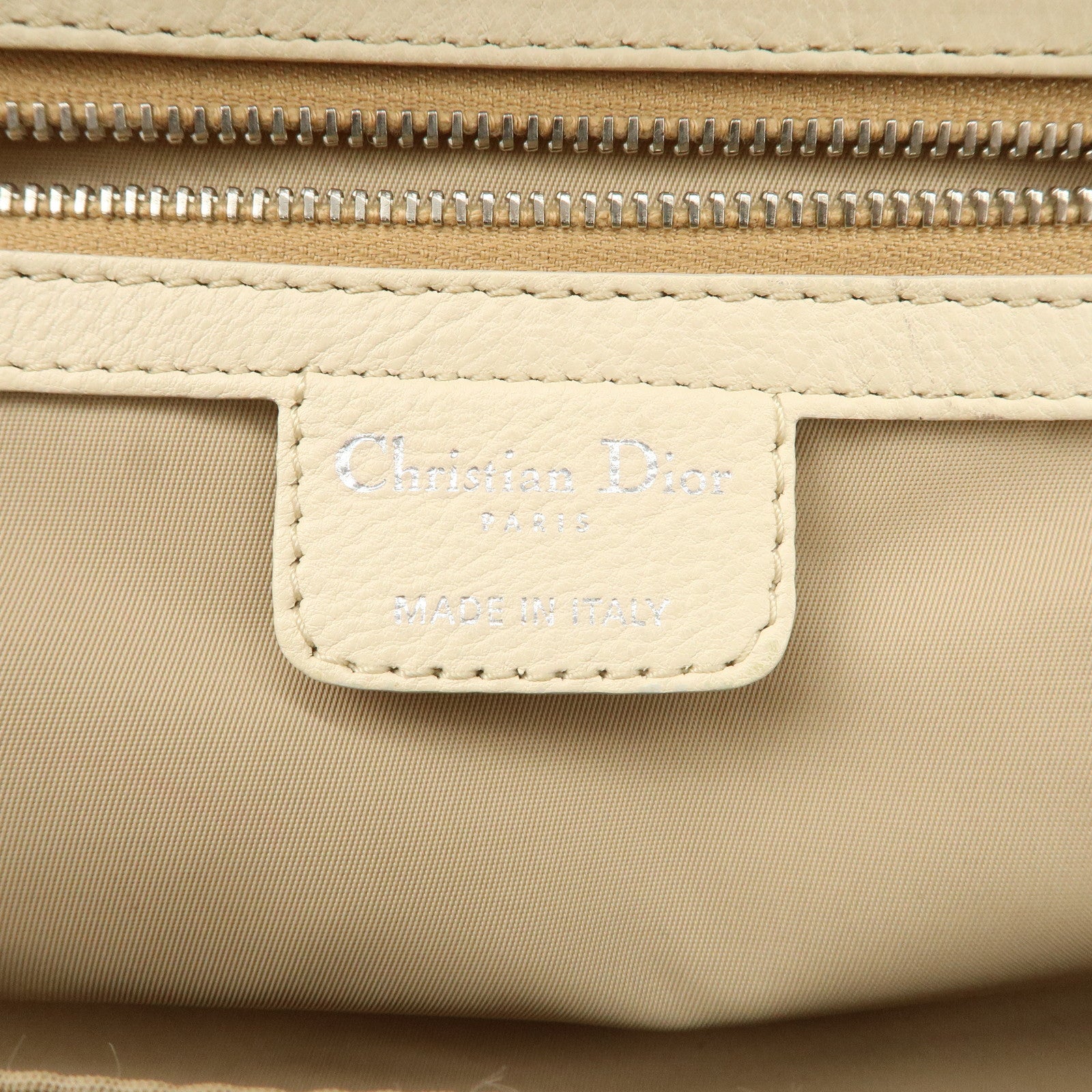 Christian Dior Trotter Canvas Leather Shoulder Bag Brown Ivory