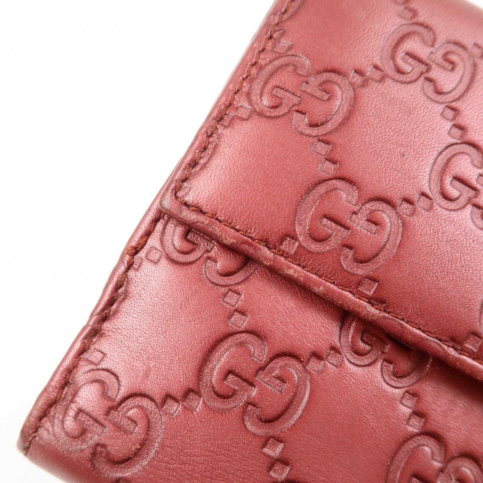 GUCCI Lovely Heart Guccissima W Hook Bi-fold Compact Wallet 245727