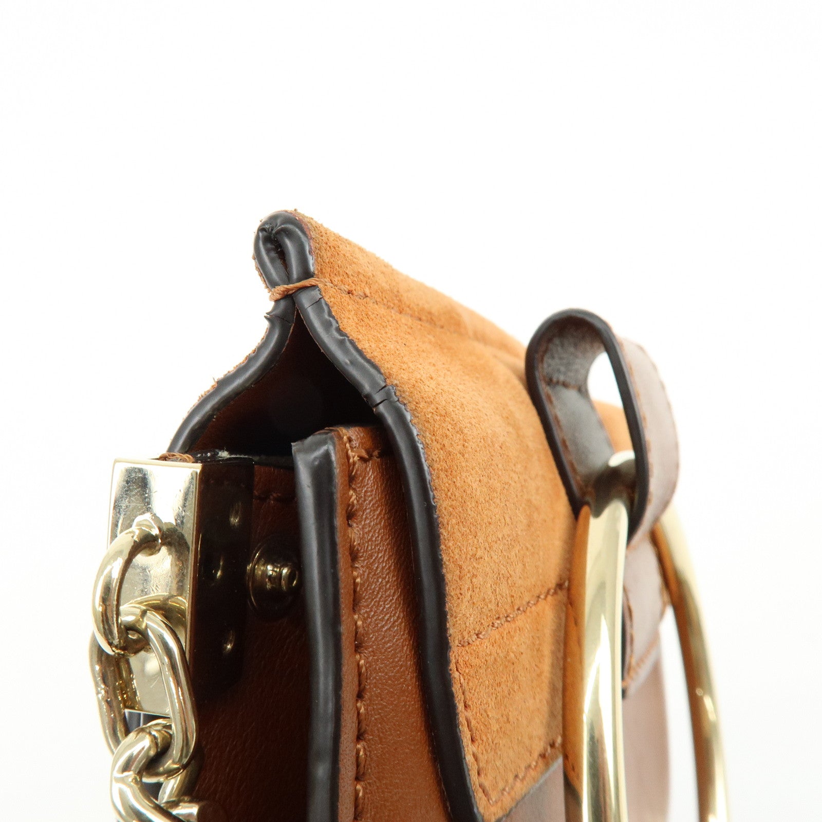 Chloe Faye Leather Suede Shoulder Bag Crossbody Bag Brown