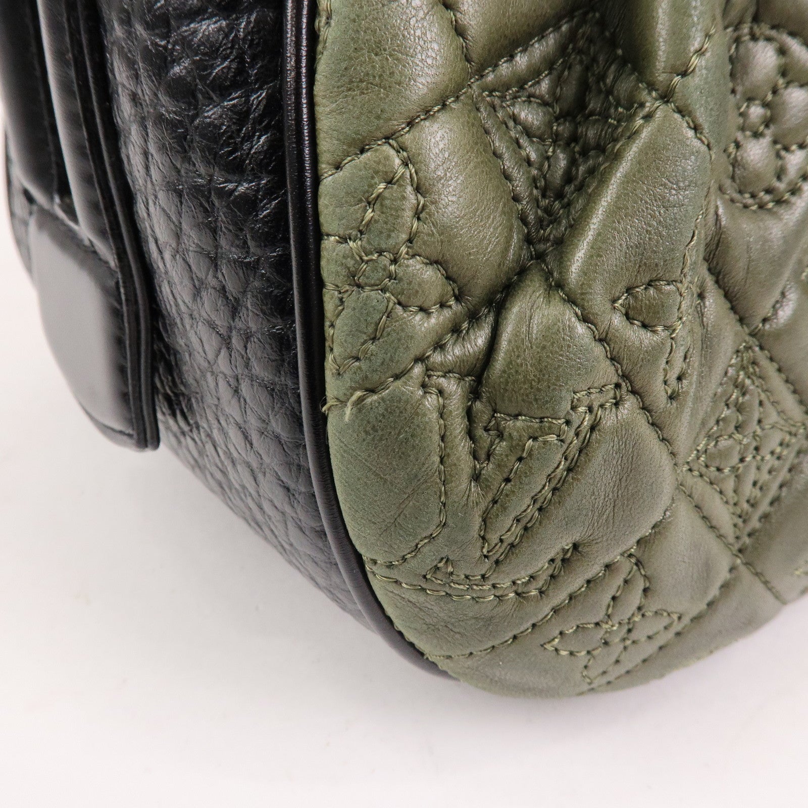 Louis Vuitton Monogram Vienna Mitsy Lamb Skin Hand Bag Khaki M95103