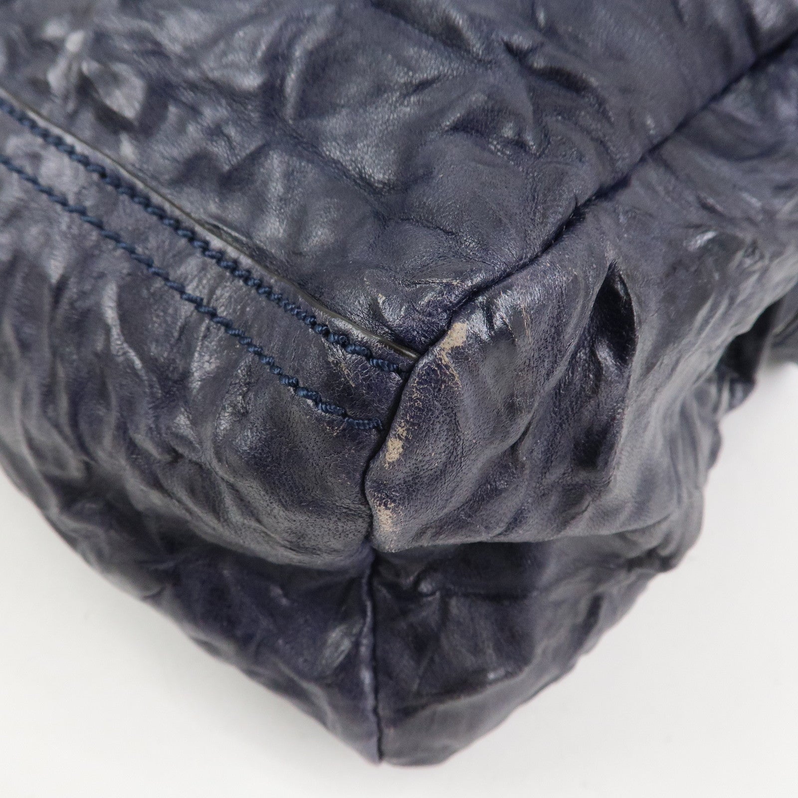 GIVENCHY Pandora Leather 2Way Bag Hand Bag Shoulder Bag Navy