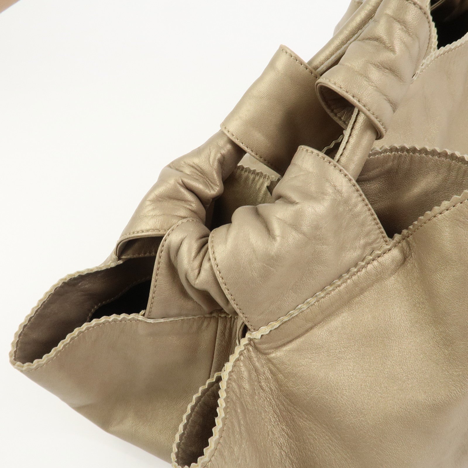 LOEWE Anagram Nappa Aire Leather Hand Bag Tote Bag Gold