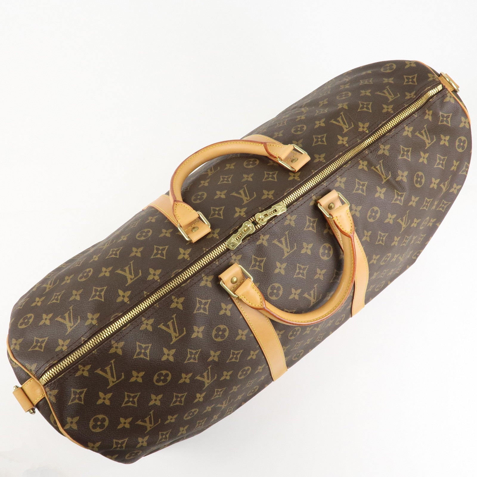 Louis Vuitton Monogram Keep All Bandouliere 60 Bag Brown M41412 Used
