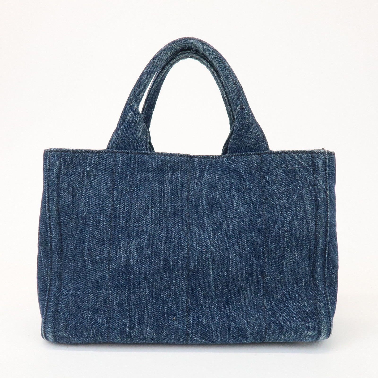 PRADA Canapa Mini 2Way Bag Hand Shoulder Bag Denim Blue B2439G