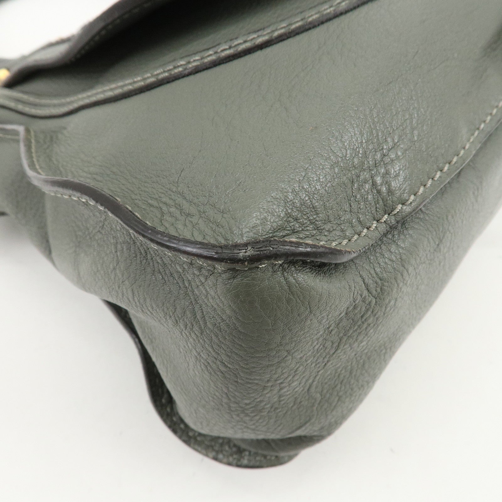 Chloe Marcie Leather Tote Bag Shoulder Bag Hand Bag Gray