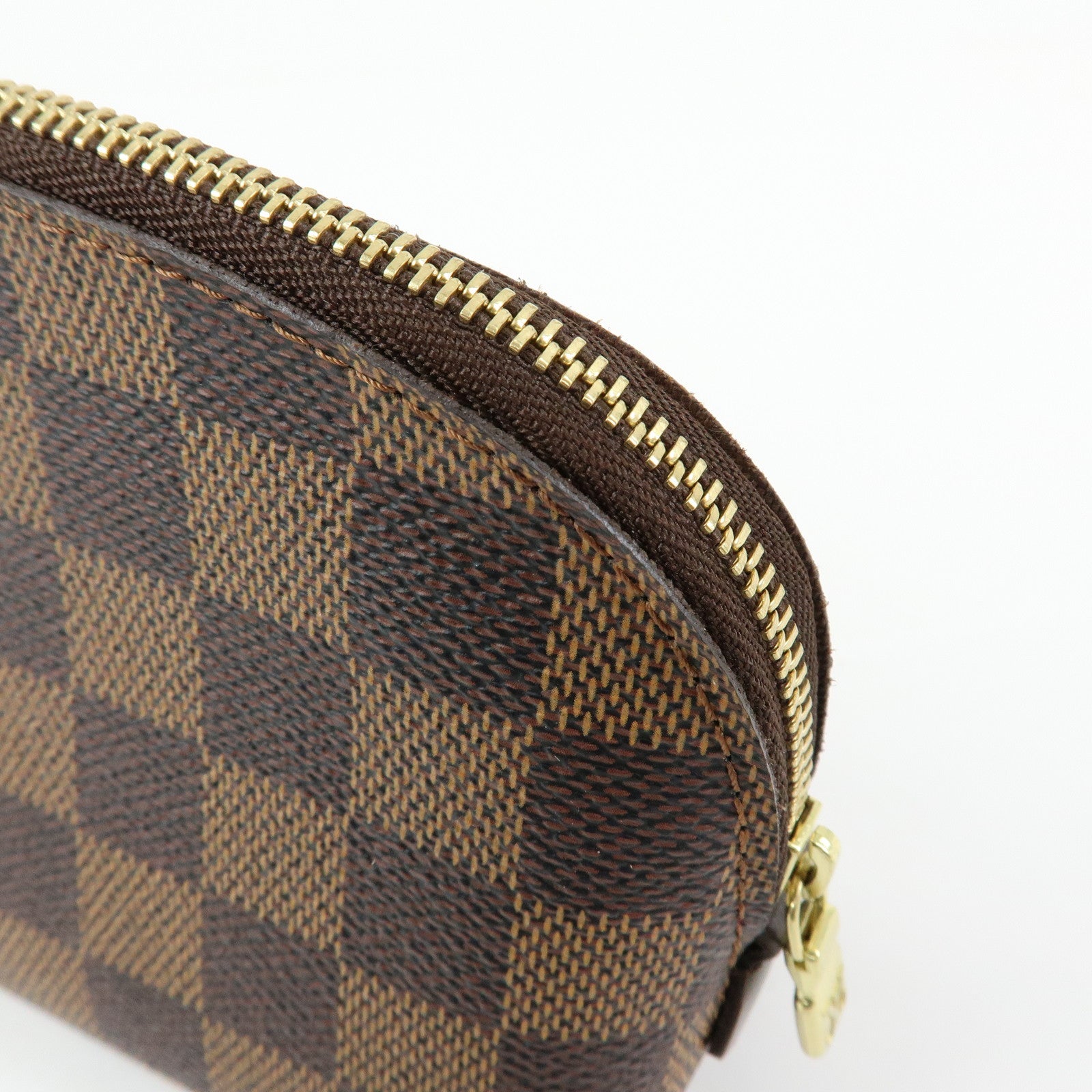 Louis Vuitton Damier Ebene Pochette Cosmetic PM Pouch Brown N47516
