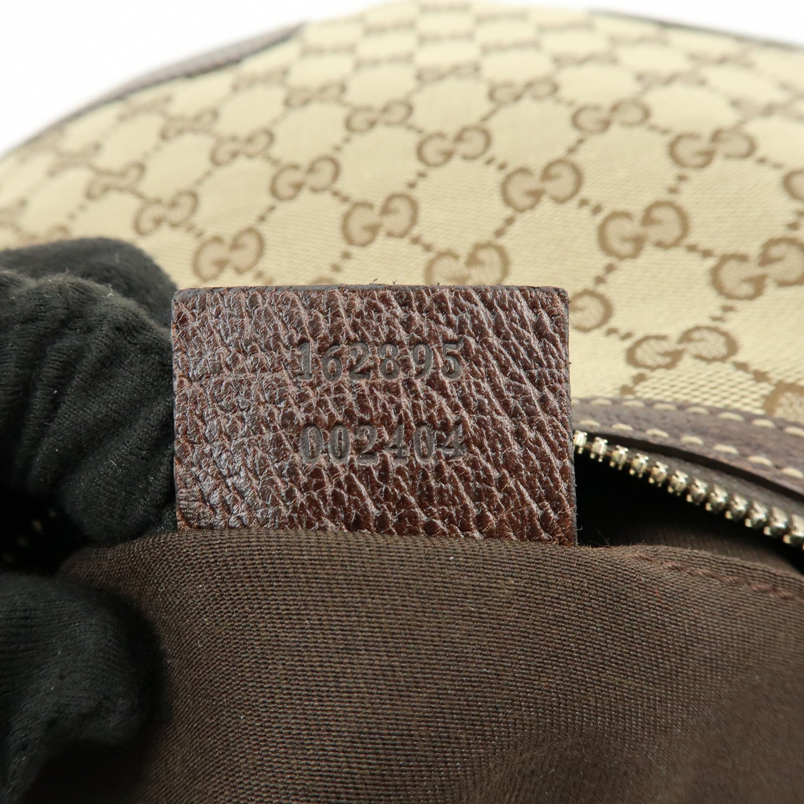 GUCCI Sherry GG Canvas Leather Shoulder Bag Beige Brown 162895