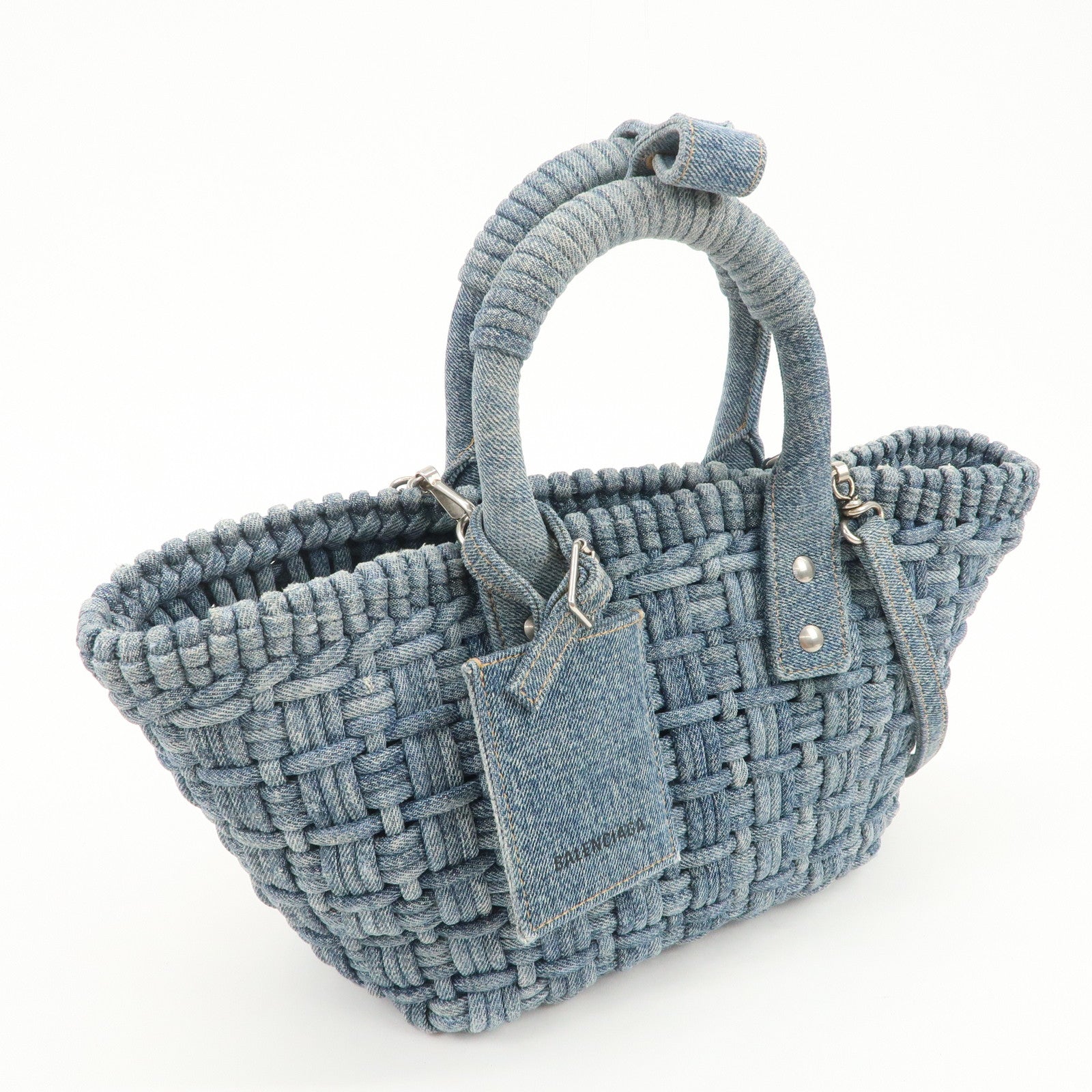 BALENCIAGA BISTRO XS 2WAY Bag Hand Bag Denim Blue 671342