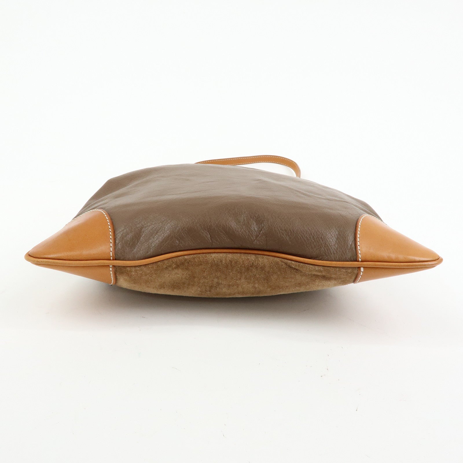 BURBERRY Blue Label Suede Leather Shoulder Bag Crossbody Bag Brown