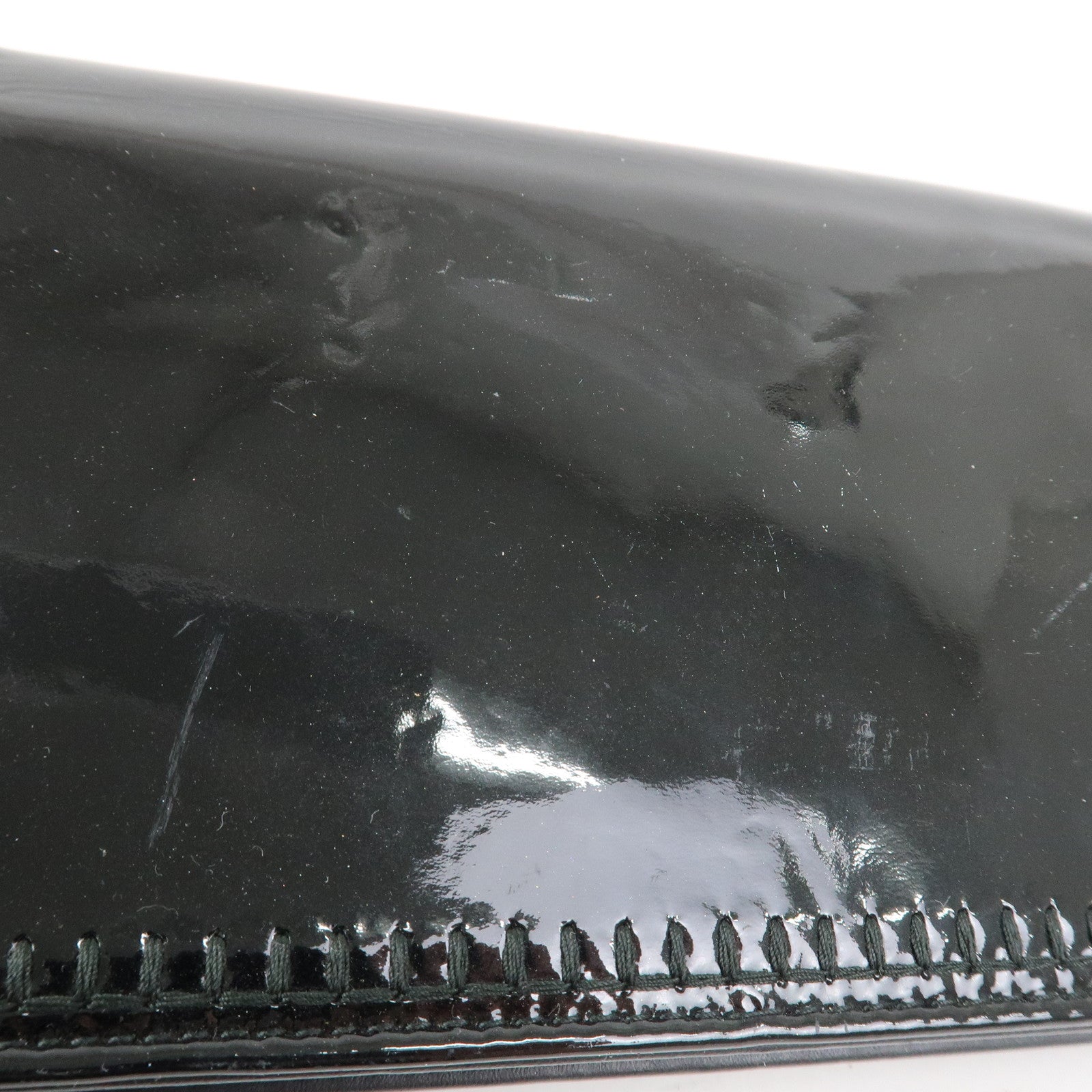 CHANEL COCO Mark Patent Leather Chain Wallet Shoulder Bag Black