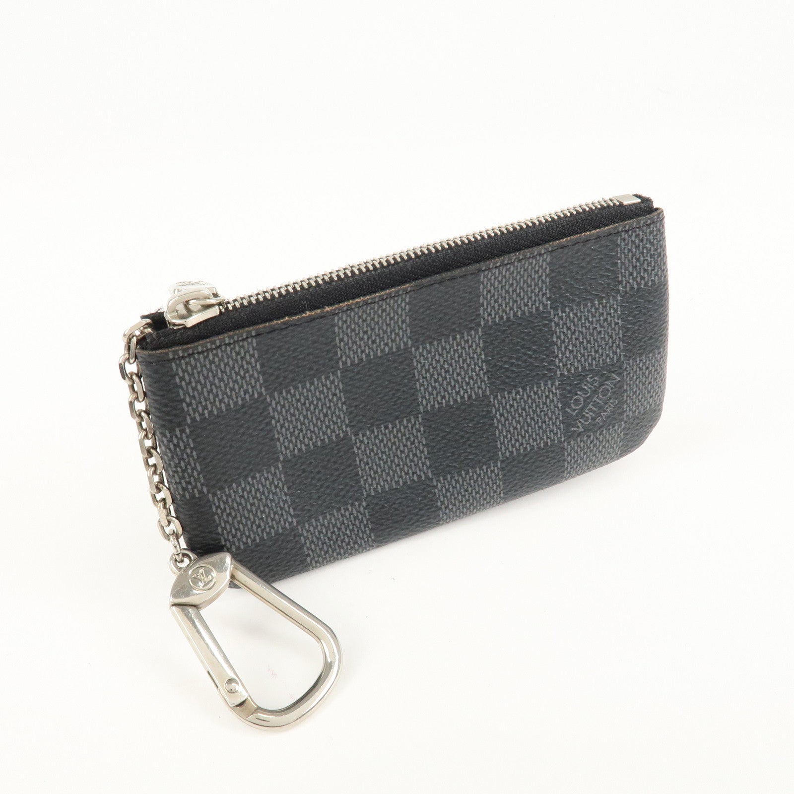 Louis Vuitton Damier Graphite Pochette Cles Coin Case Black N60155 Used