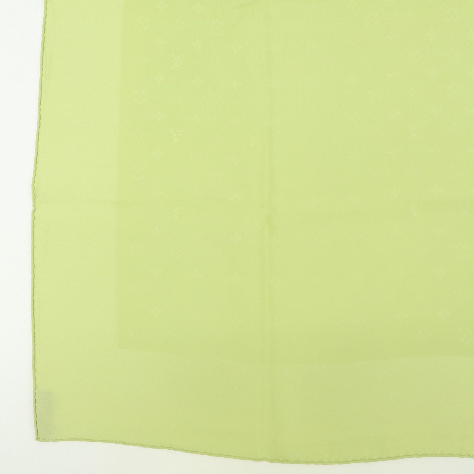 Louis Vuitton Monogram Silk 100% Scarf Shawl Light Green
