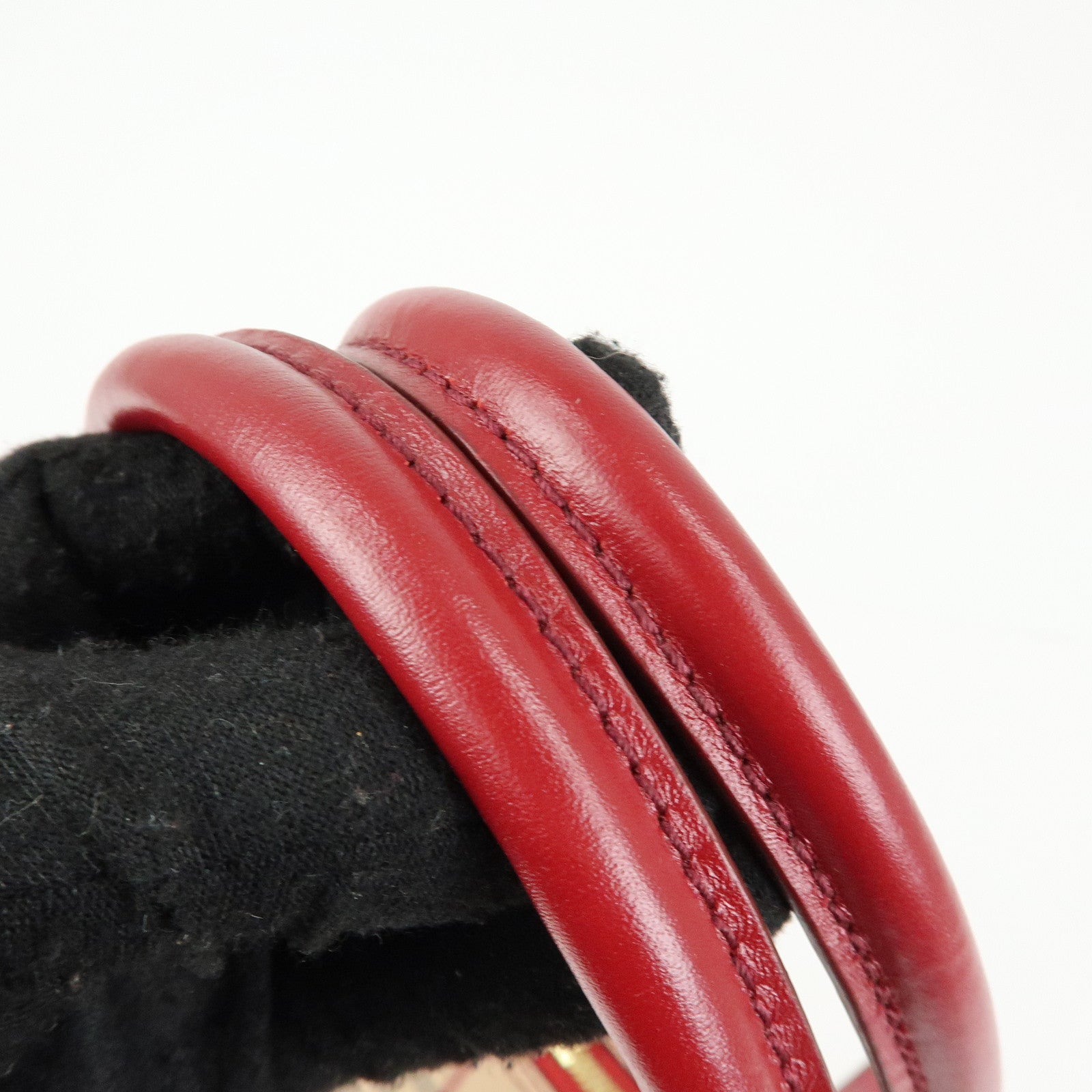 BURBERRY Nova Plaid PVC Leather Tote Bag Hand Bag Beige Red