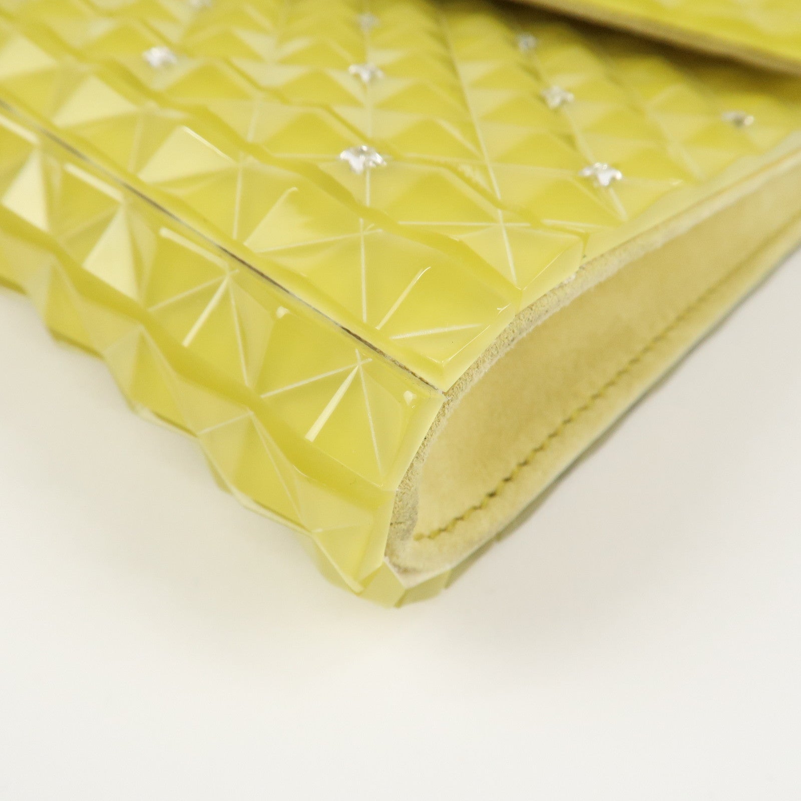 JIMMY CHOO Plastic Candy Clutch Bag Shoulder Bag Star Yellow Used