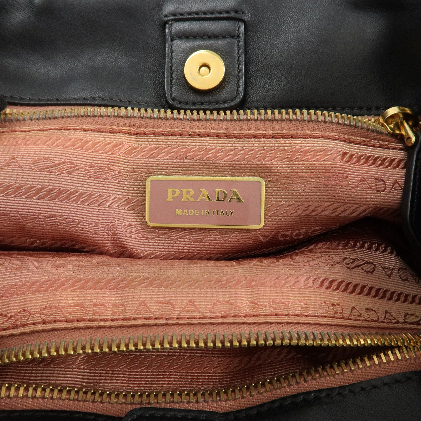 PRADA Nylon Leather Ribbon Hand Bag Tote Bag Black BN1601