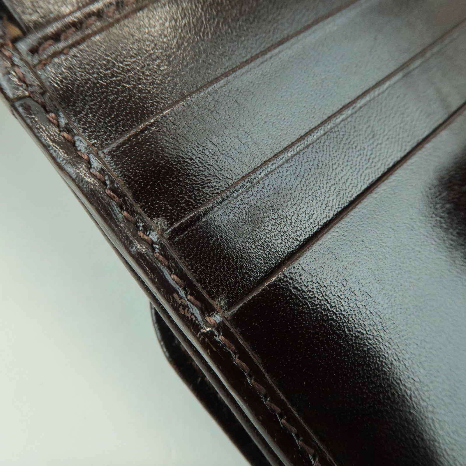 FENDI Zucca Leather Canvas Double Hook Bi-fold Wallet Brown 30795 Used