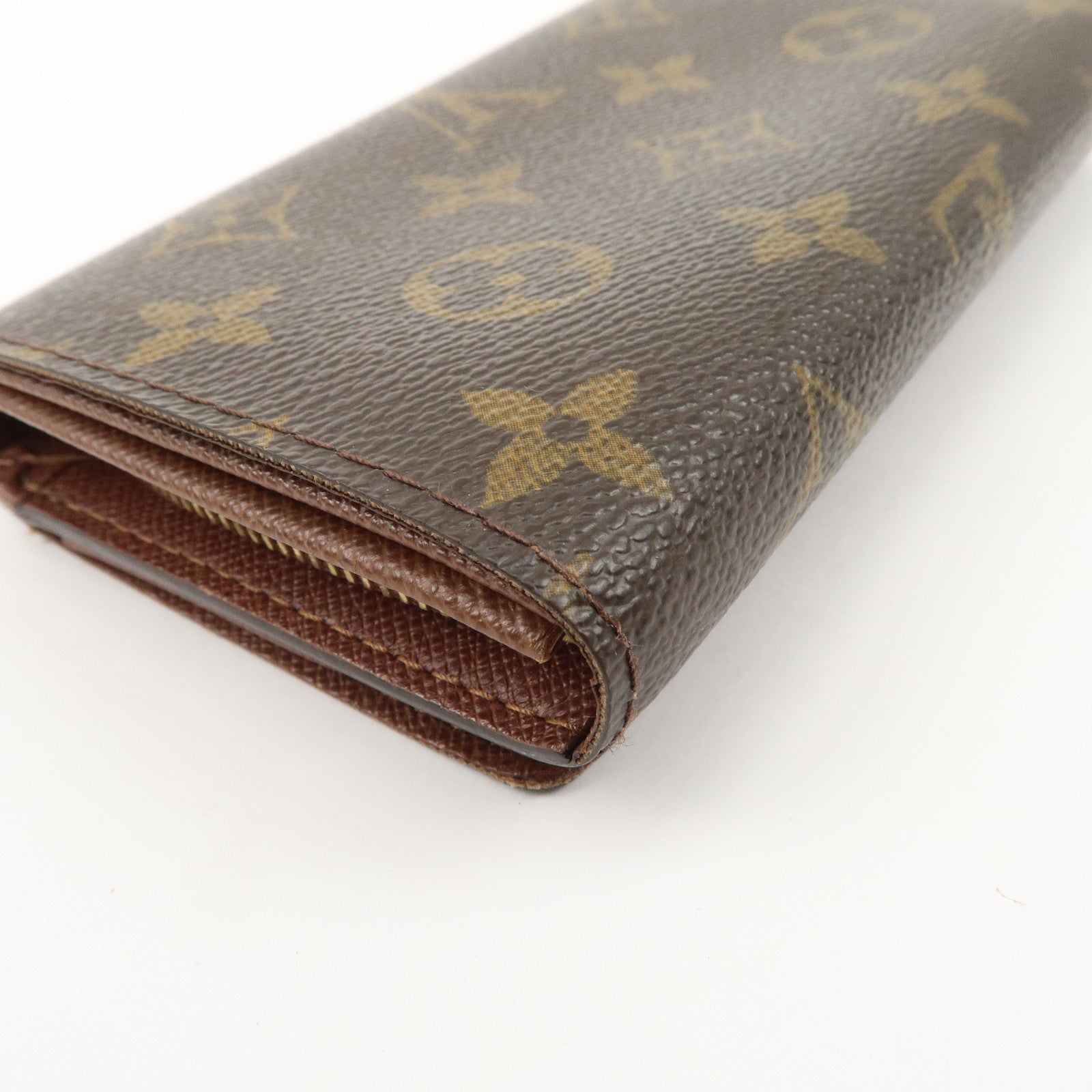 Louis Vuitton Monogram Porte Monnaie Billets Tresor Wallet M6173 Used